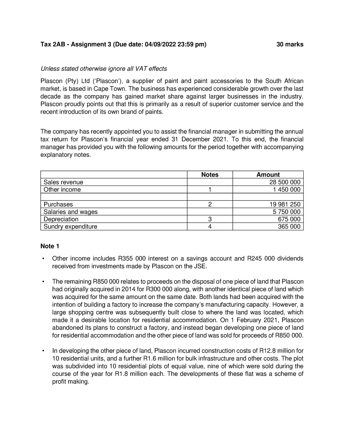 Assignment 3 Question - Tax 2AB - Assignment 3 (Due Date: 04/09/2022 23 ...