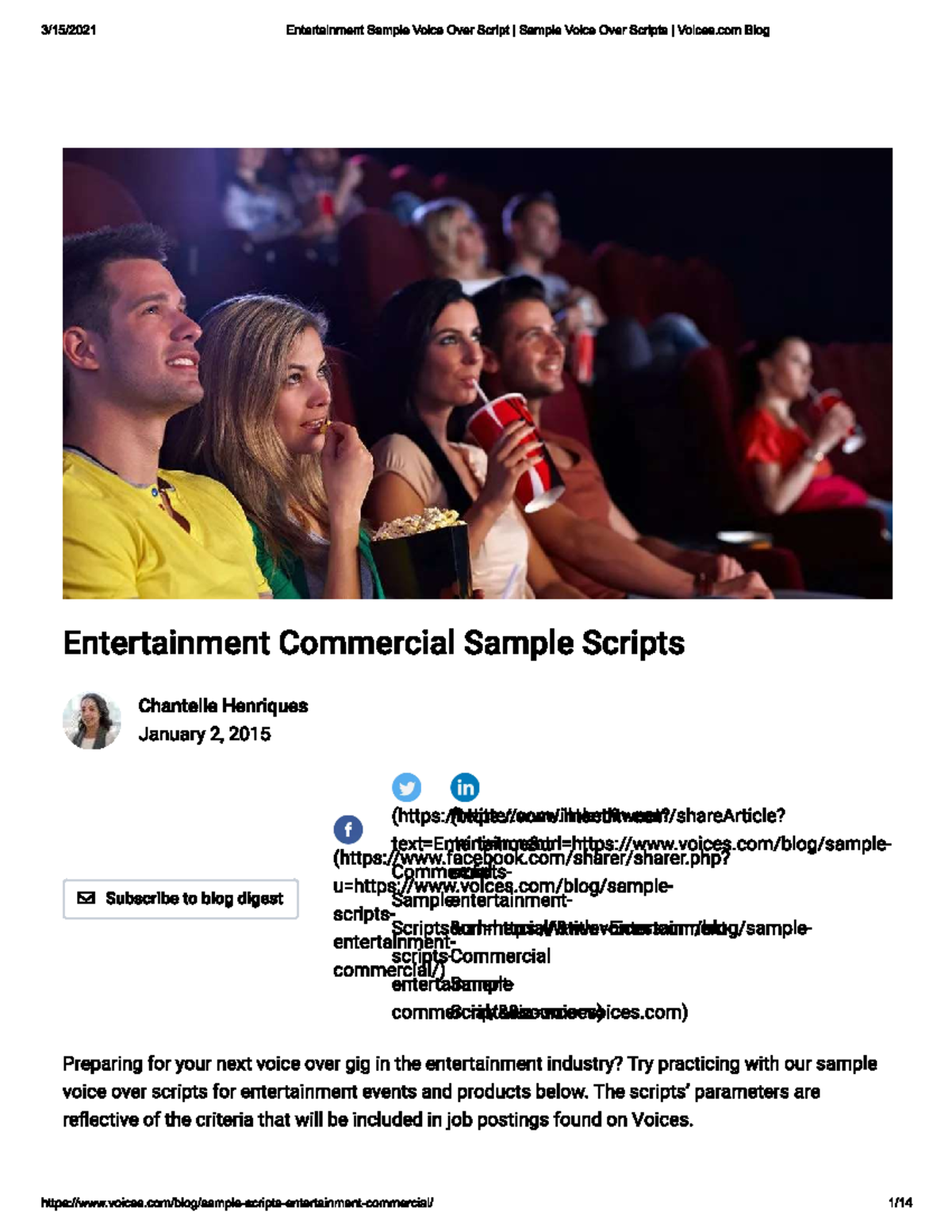 Entertainment Commercial Scripts - Ser Social - Studocu