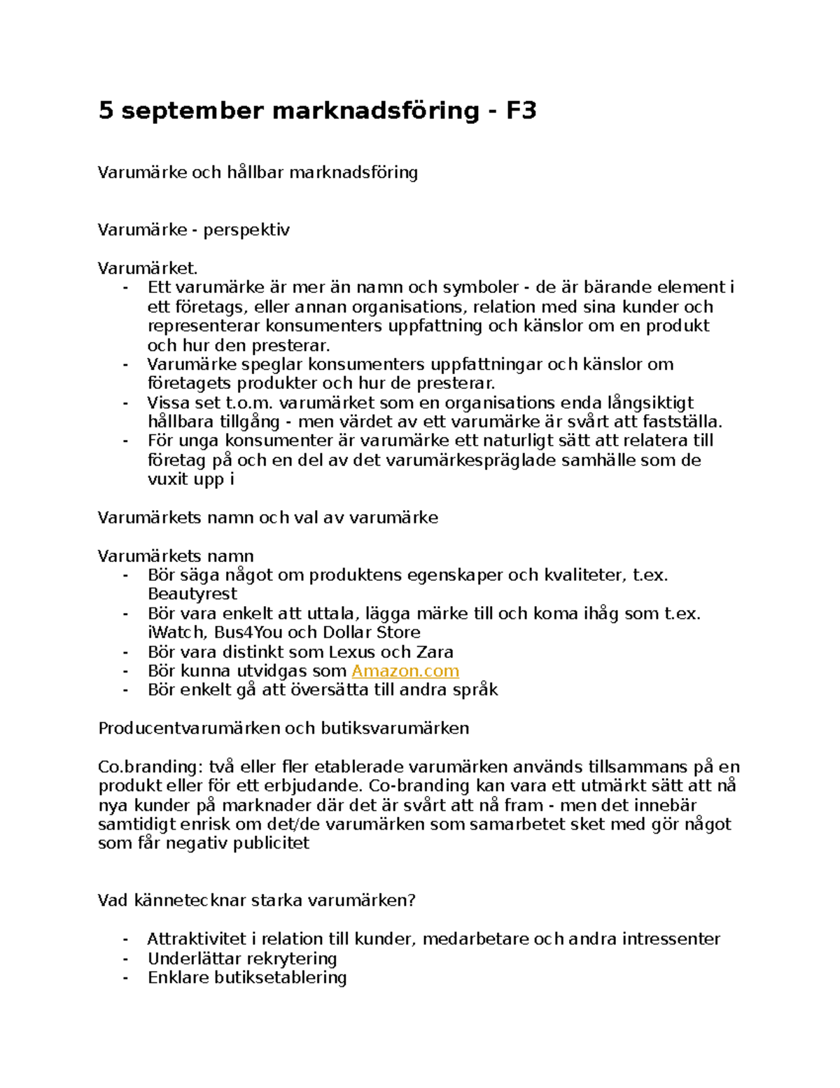 marknadsföring - F3 - 5 september marknadsföring - F Varumärke och ...