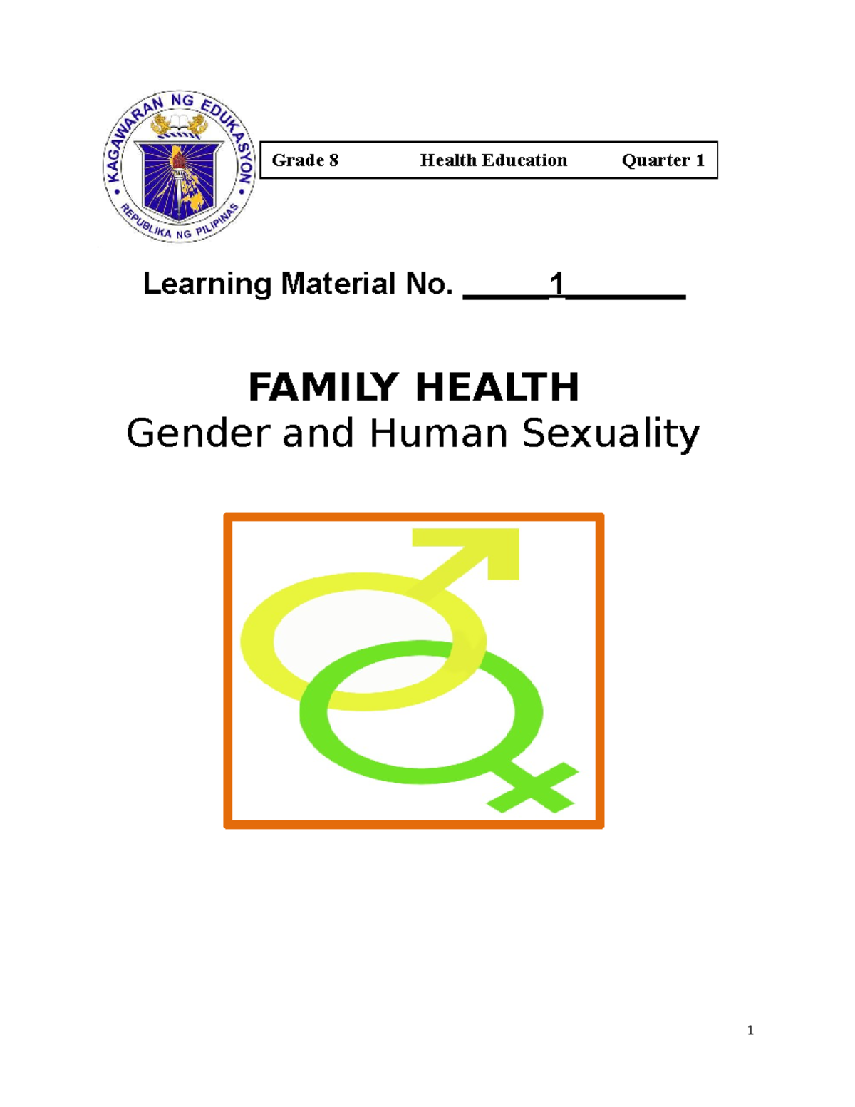 Grade 8 q1 lm Reference Learning Material No. 1 FAMILY