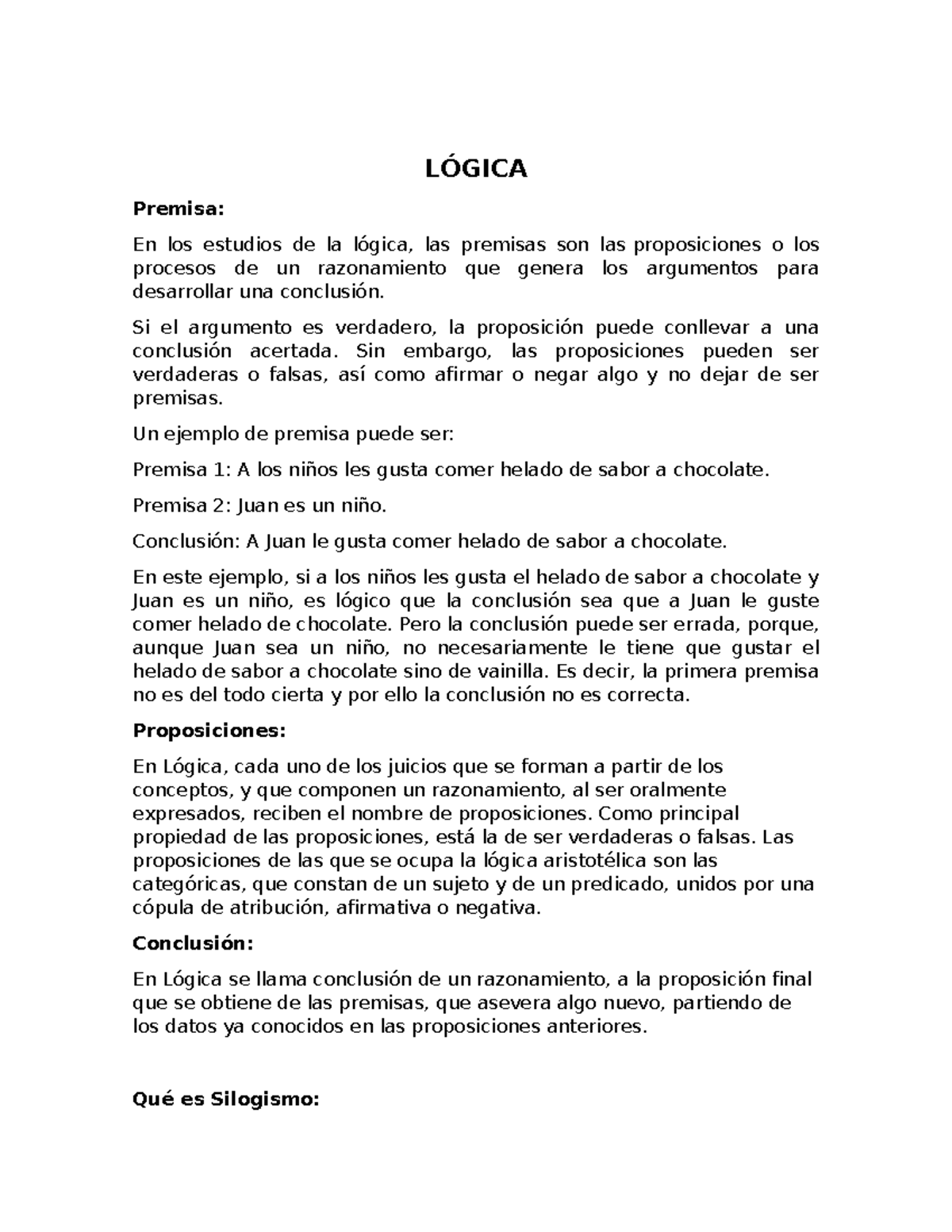 Material+ Primer+ Clase+ Lógica - LÓGICA Premisa: En los estudios de la ...