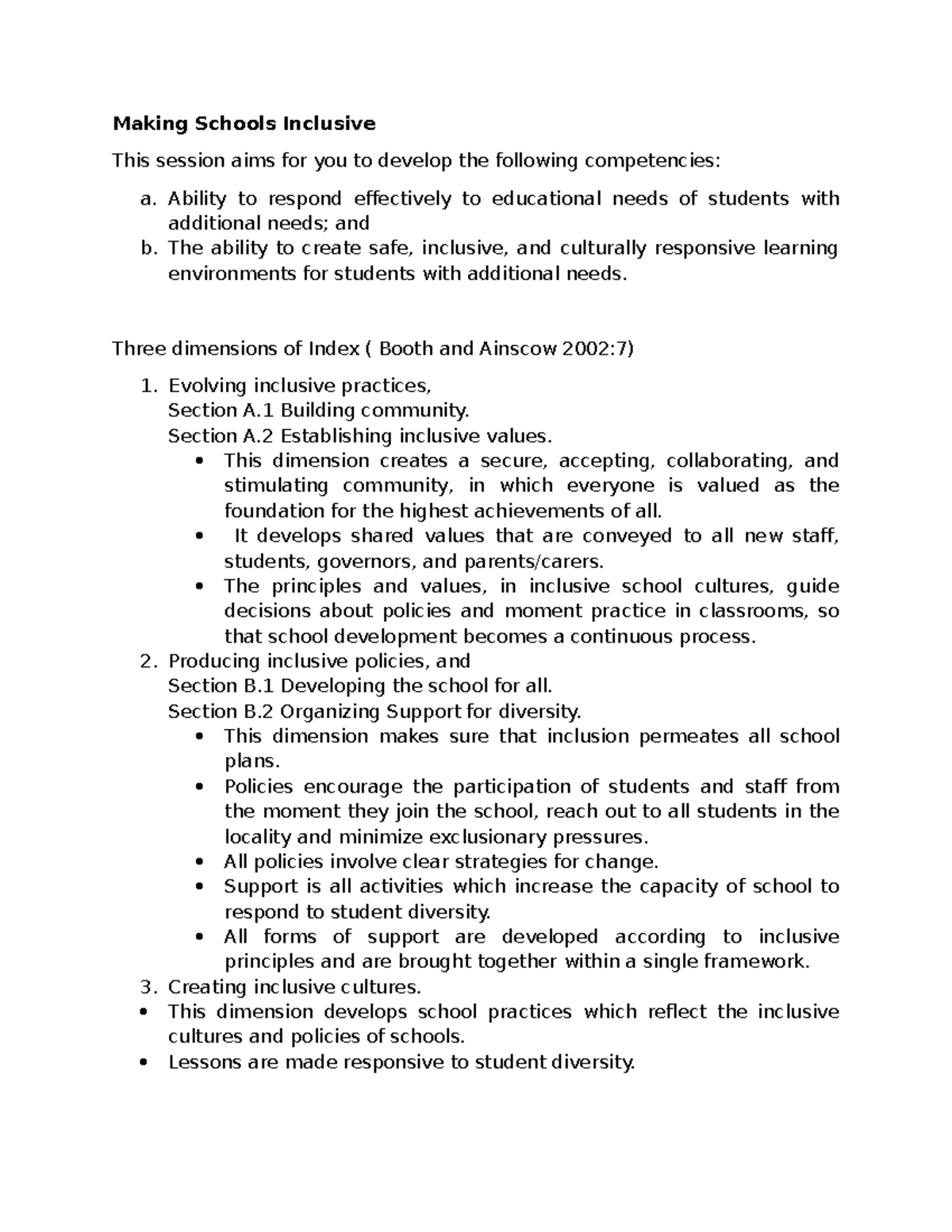 Making-schools-inclusive - Making Schools Inclusive This Session Aims 