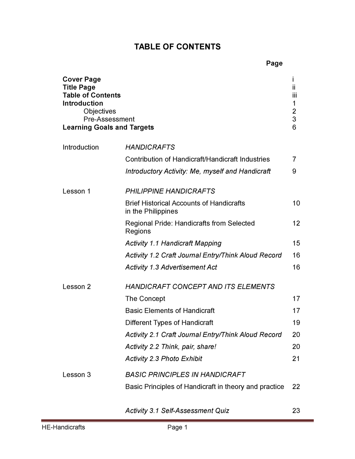 Grade 7 Tle Module Handicraft grade 7 Tle Module Handicraft 