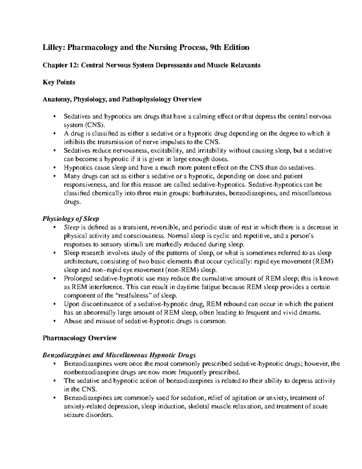 Chapter 12 - Lilley: Pharmacology and the Nursing Process, 9th Edition ...