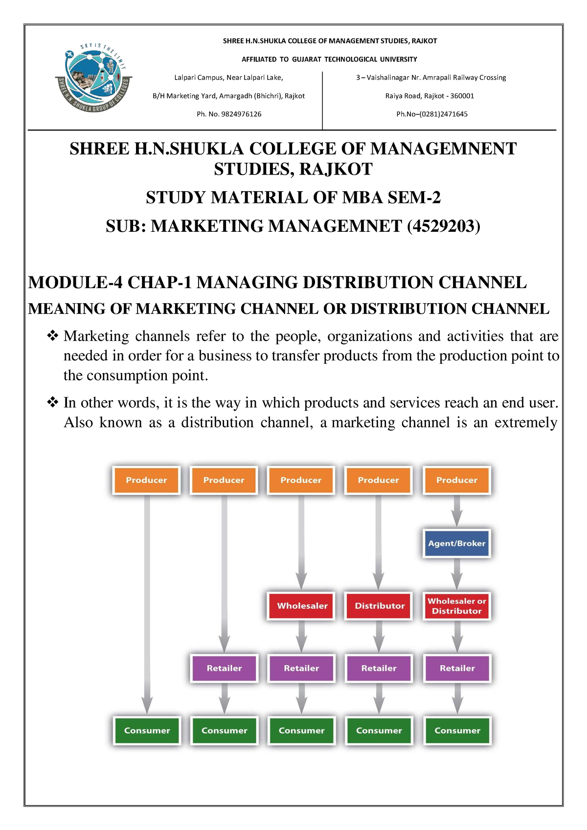 M BA-2 MM M-4 Study Material - AFFILIATED TO GUJARAT TECHNOLOGICAL ...