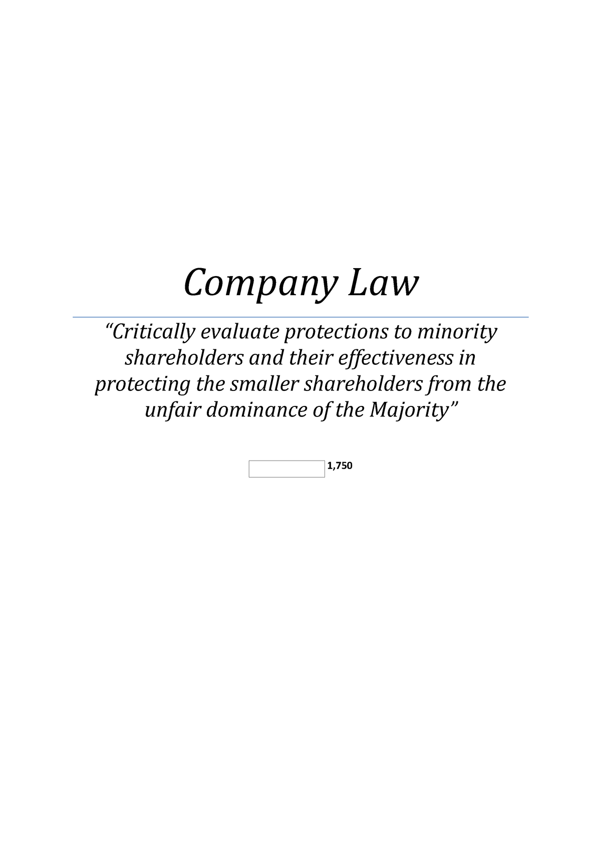 essay questions on company law