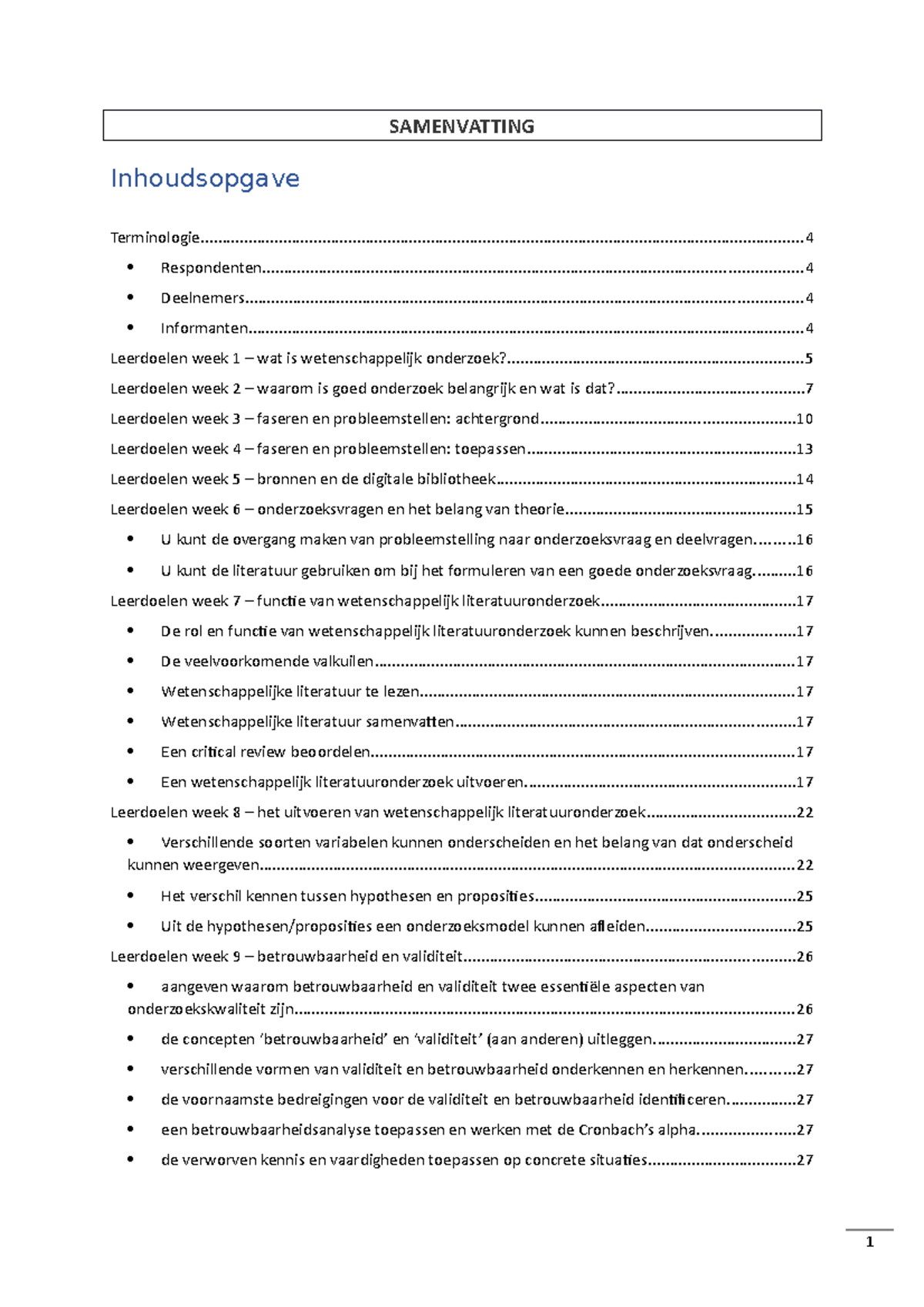 Samenvatting - SAMENVATTING - Studeersnel