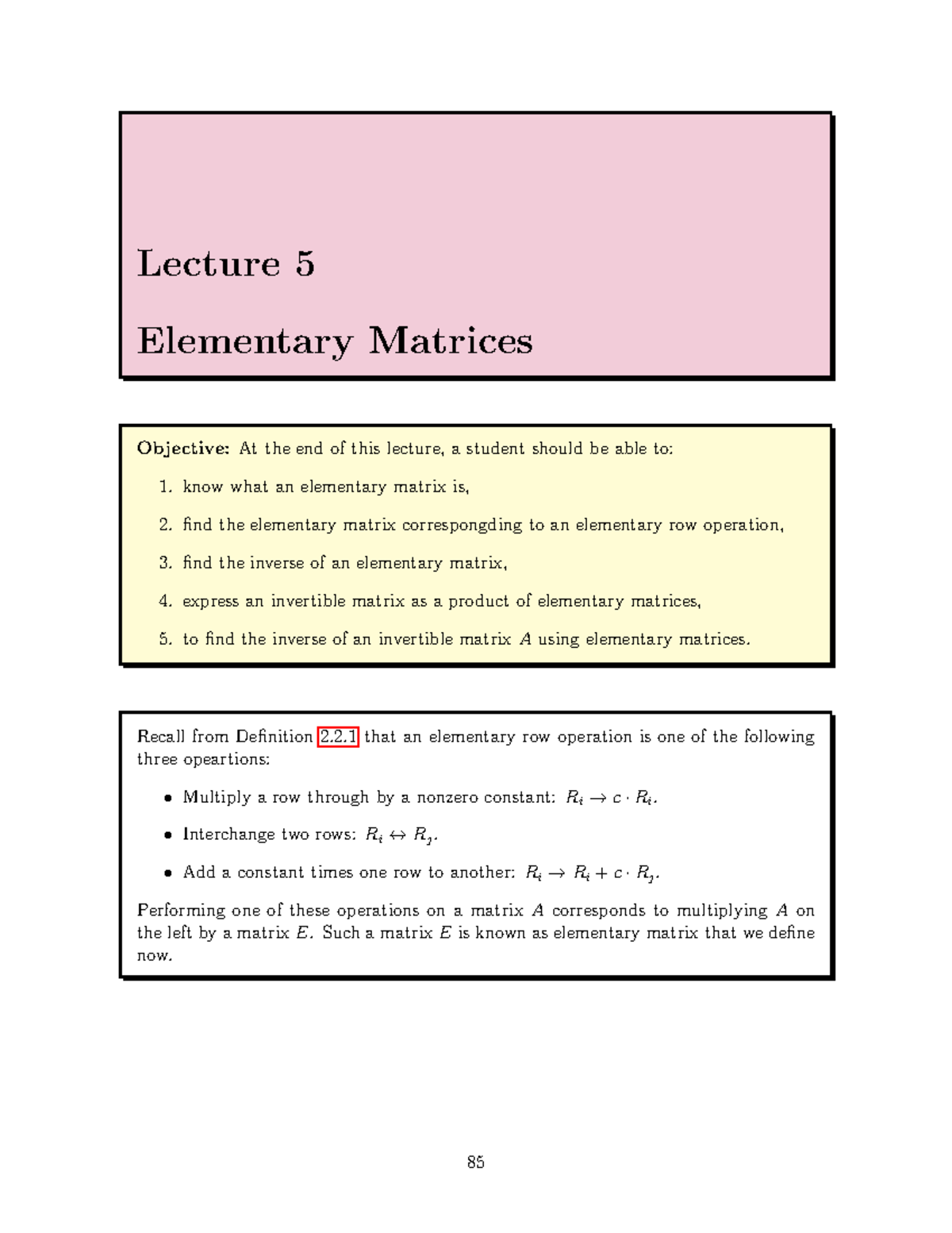 Note oct 17 2023 summary vector geometry and linear algebra