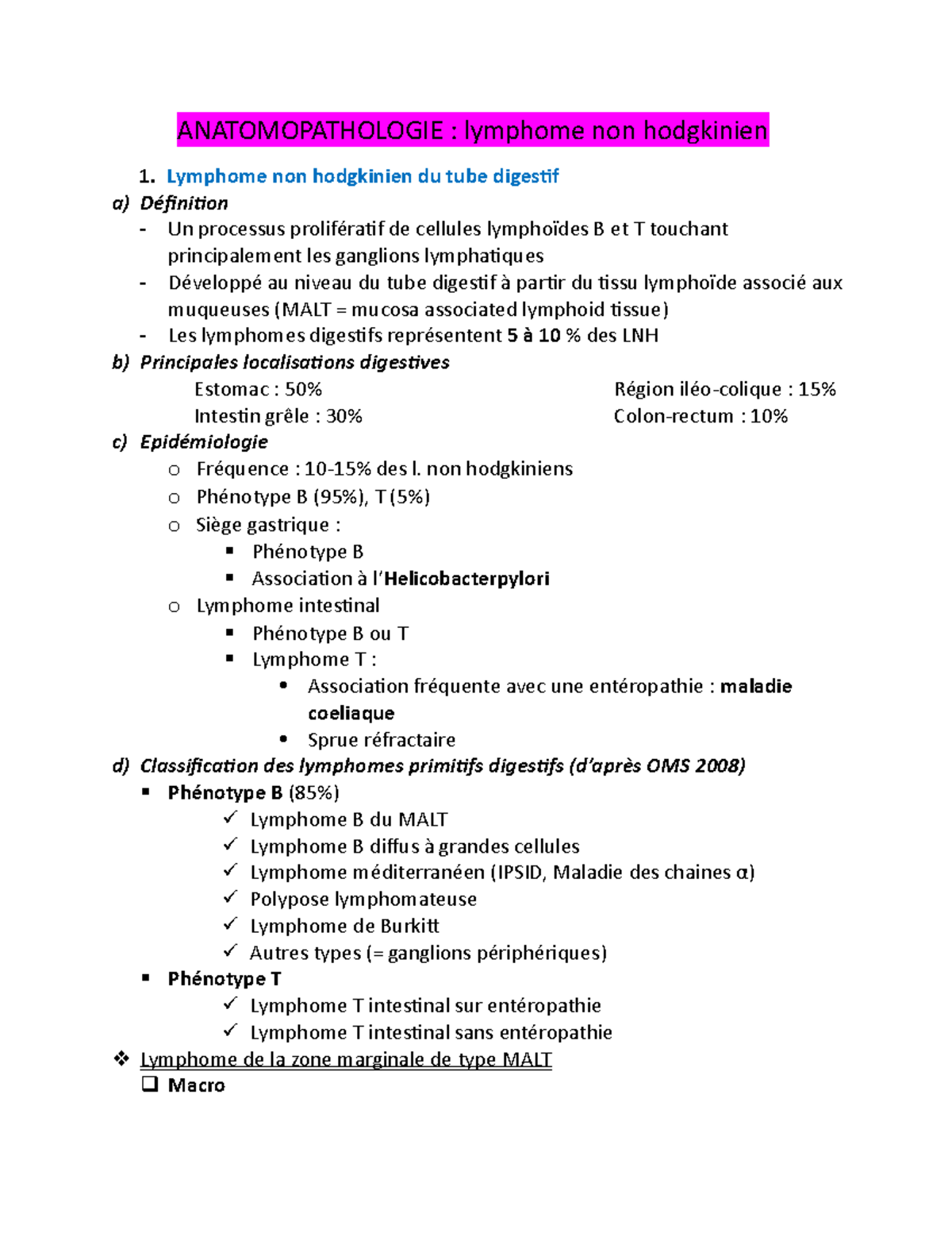 Anatomopathologie Lymphome Hodgkinien - ANATOMOPATHOLOGIE : Lymphome ...