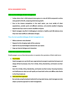 Retail Management Notes 2 - RETAIL MANAGEMENT NOTES: What is retail ...