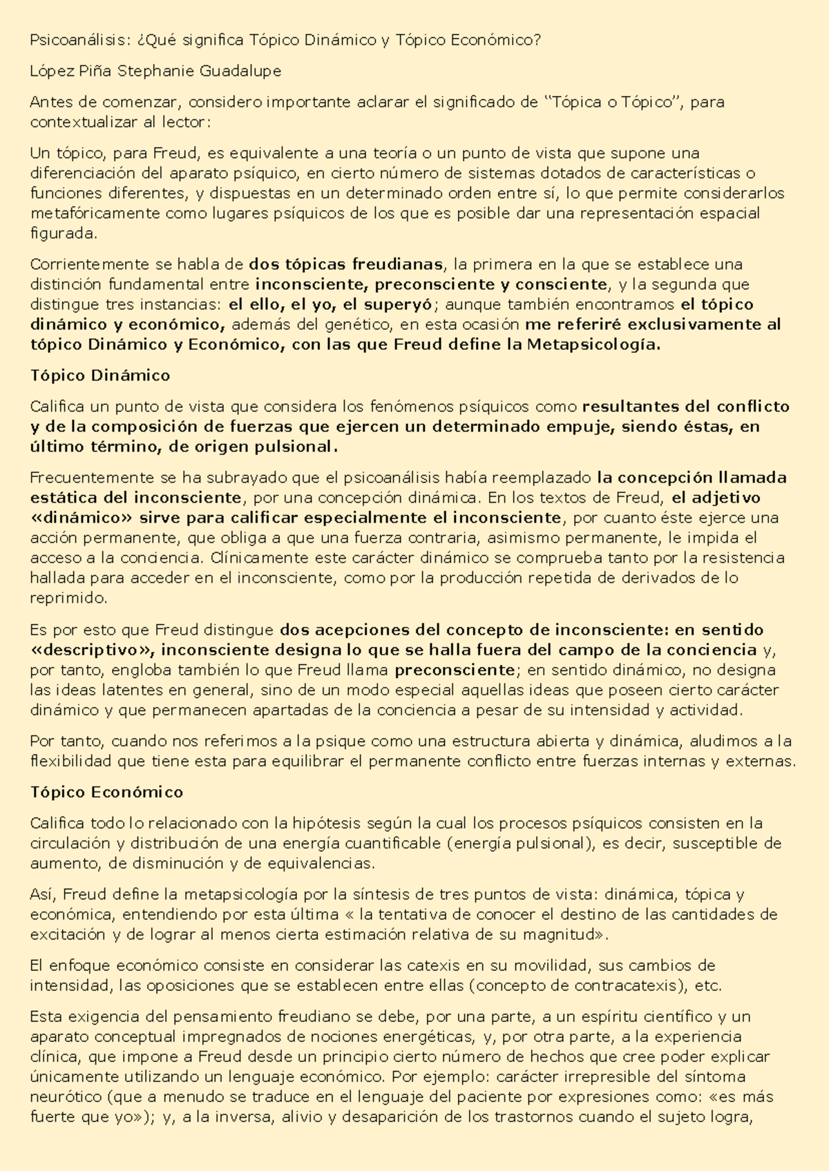 Psicoanálisis - Psicoanálisis: ¿Qué significa Tópico Dinámico y Tópico ...
