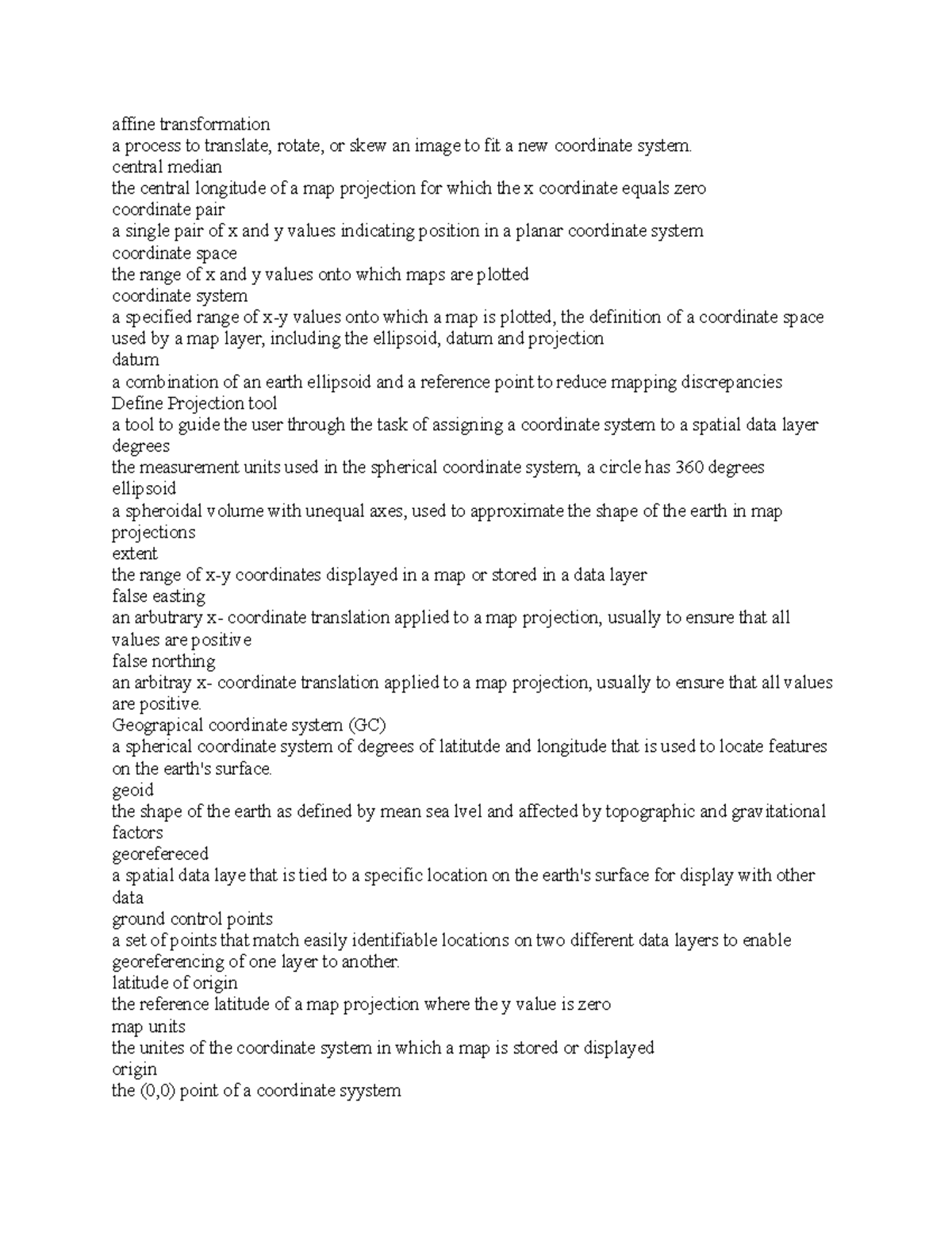 Gis 3 - notes - affine transformation a process to translate, rotate ...