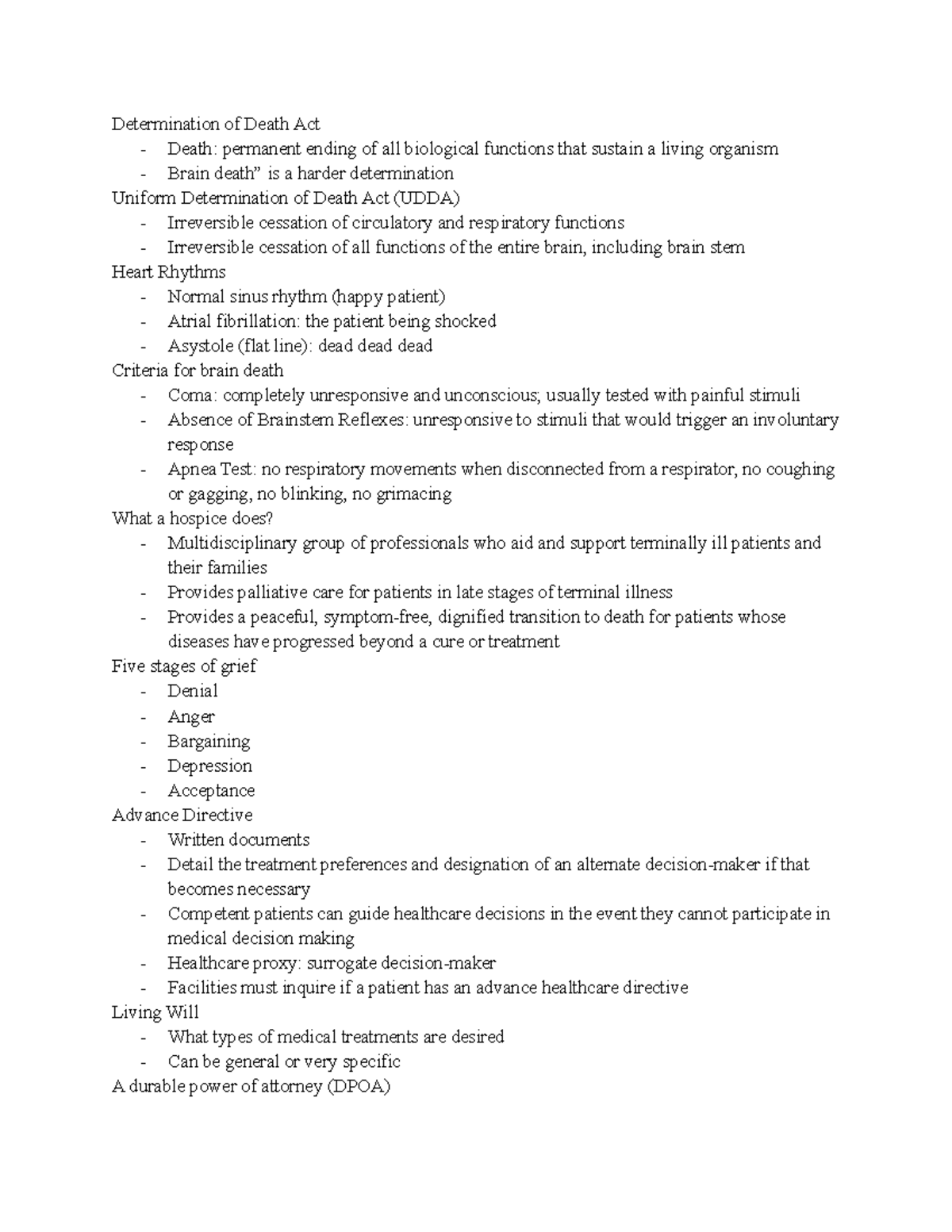 Legal and Ethical Ch 11-12 Modual 5 - Determination of Death Act ...