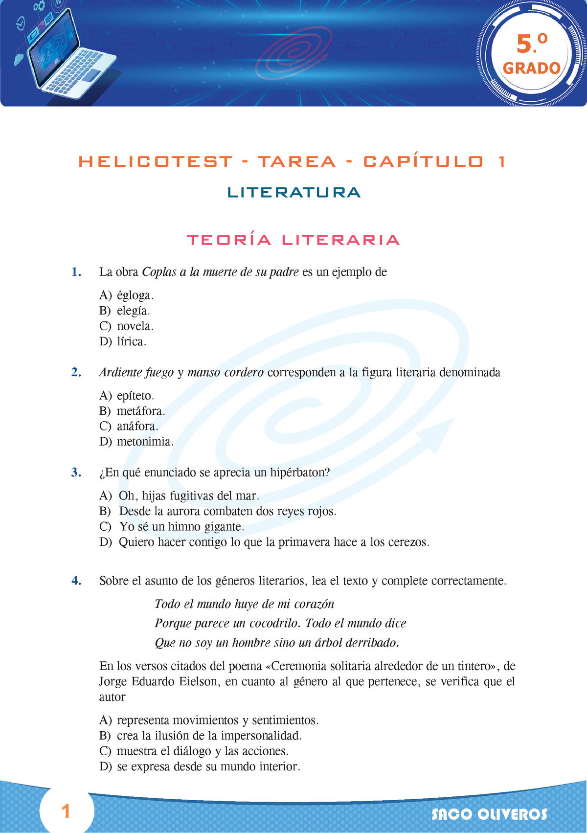 10 Lit 5° Cap1 Preg Tarea 23 - 1 SACO OLIVEROS HELICOTEST - TAREA ...