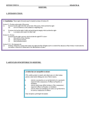 CPR3701 Notes 2022 - CPR3701 NOTES STUDY UNIT 1: A BASIC INTRODUCTION ...