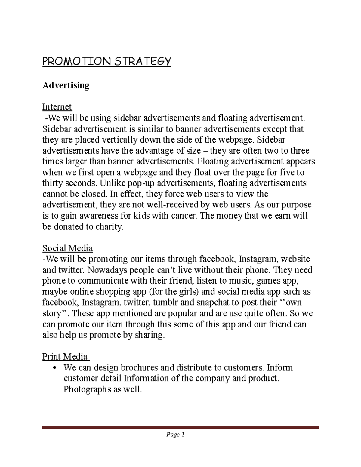 Ad methods knjbnjbbbbbbk PROMOTION STRATEGY Advertising