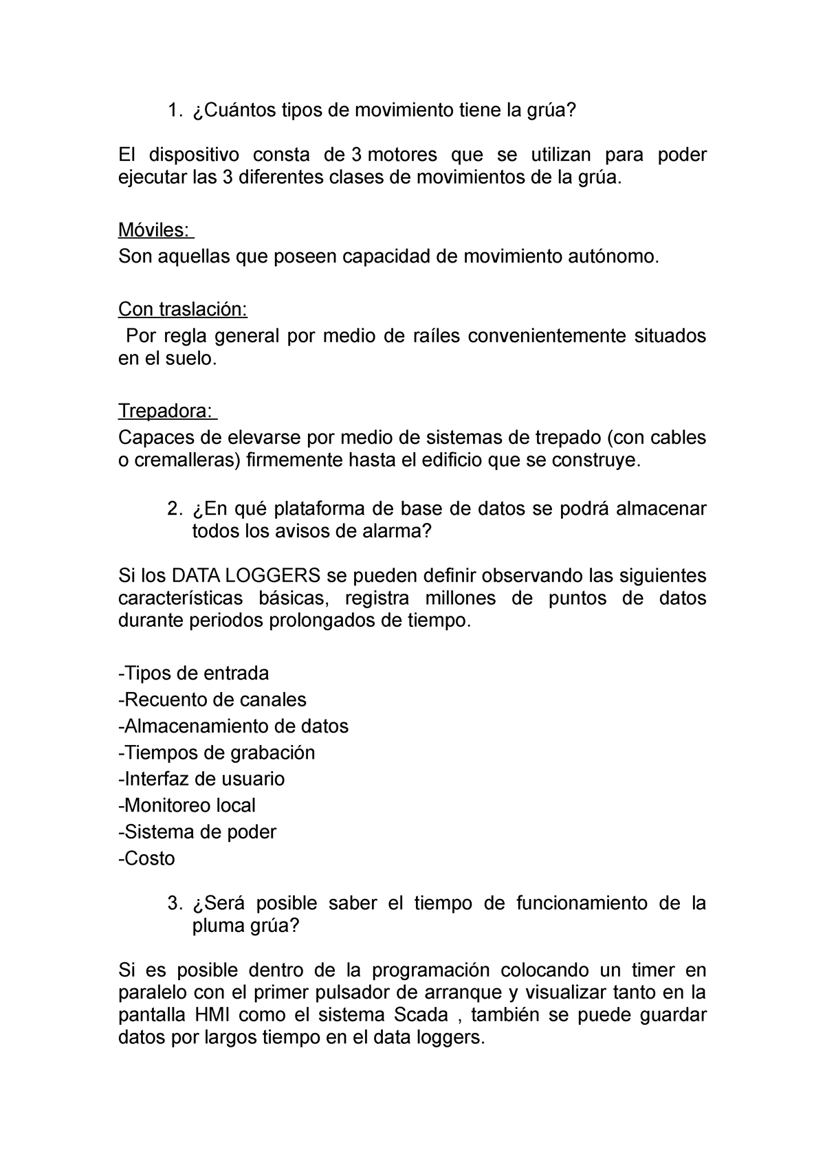 Foro Sistema De Control Y Supervisión ¿cuántos Tipos De Movimiento Tiene La Grúa El 6149