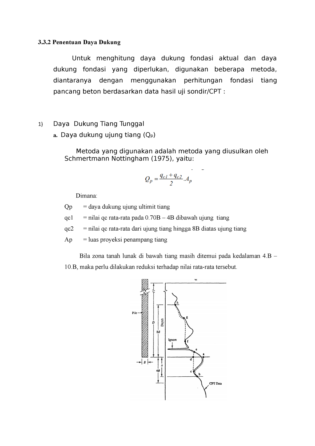 Perancangan Fondasi - Subbab 3.3.2 - 3.3 Penentuan Daya Dukung Untuk ...