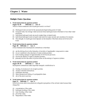 Chapter 1 Test Bank Lehninger Principles Of Biochemistry - Chapter ...