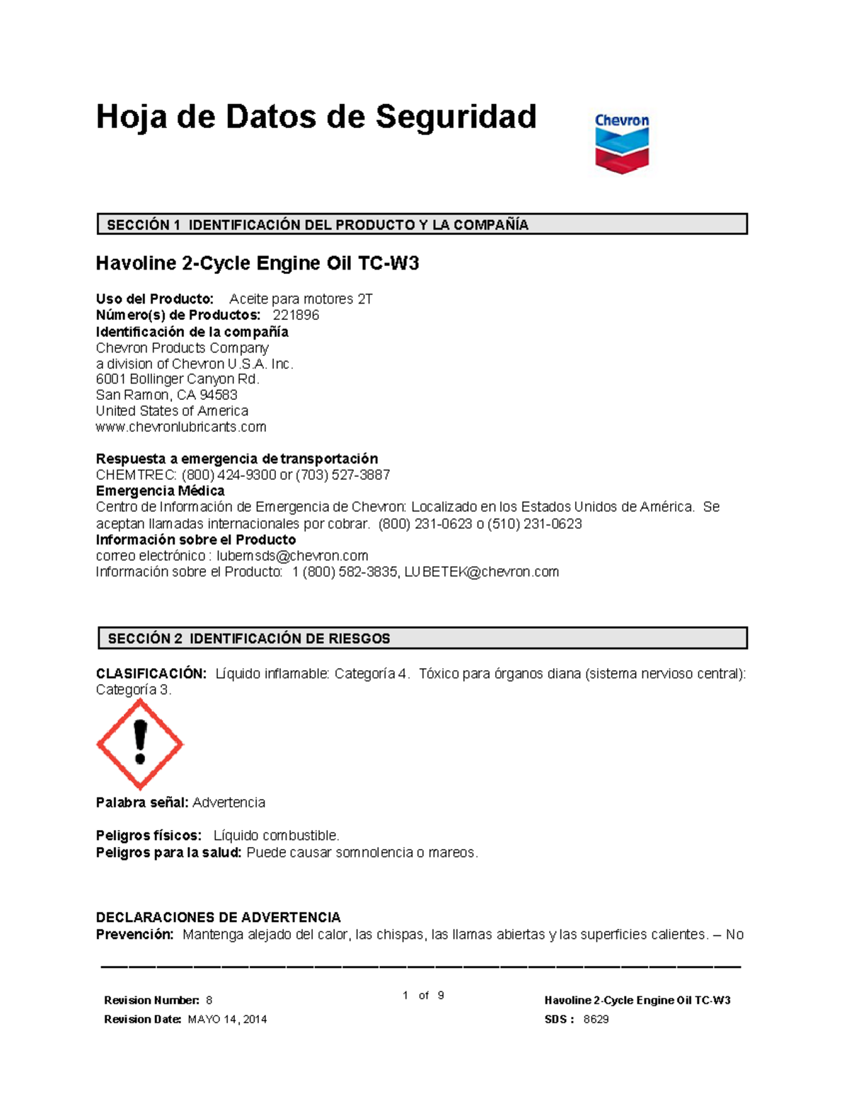 11 Ficha De Seguridad Aceite 2 Tiempos - - Studocu