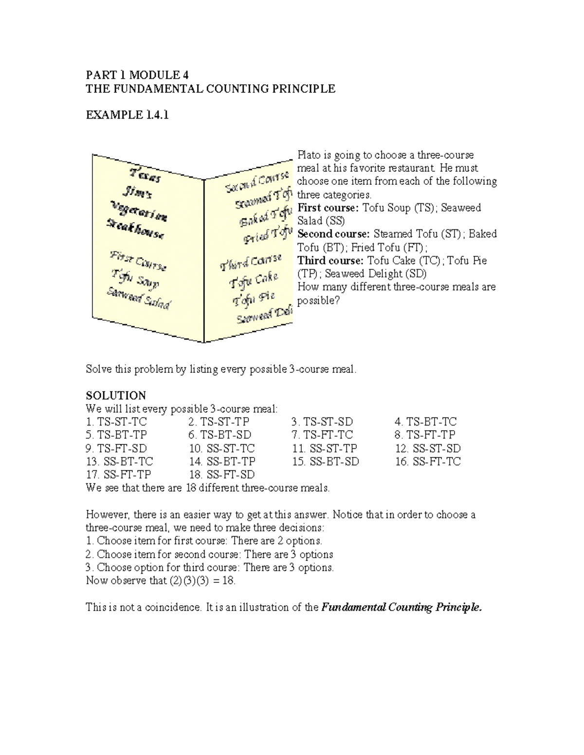 FPC2 - hello - PART 1 MODULE 4 THE FUNDAMENTAL COUNTING PRINCIPLE ...