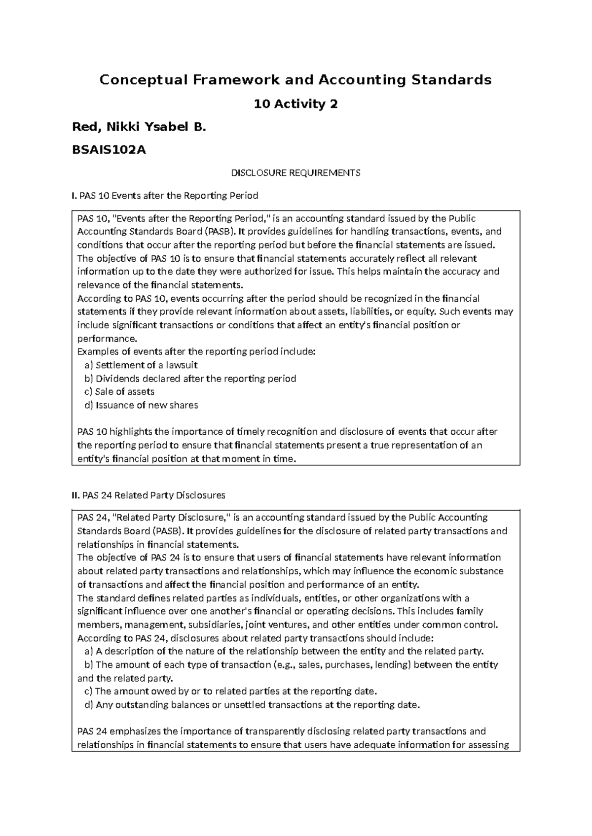 10 Activity 2-CFAS - Conceptual Framework and Accounting Standards 10 ...