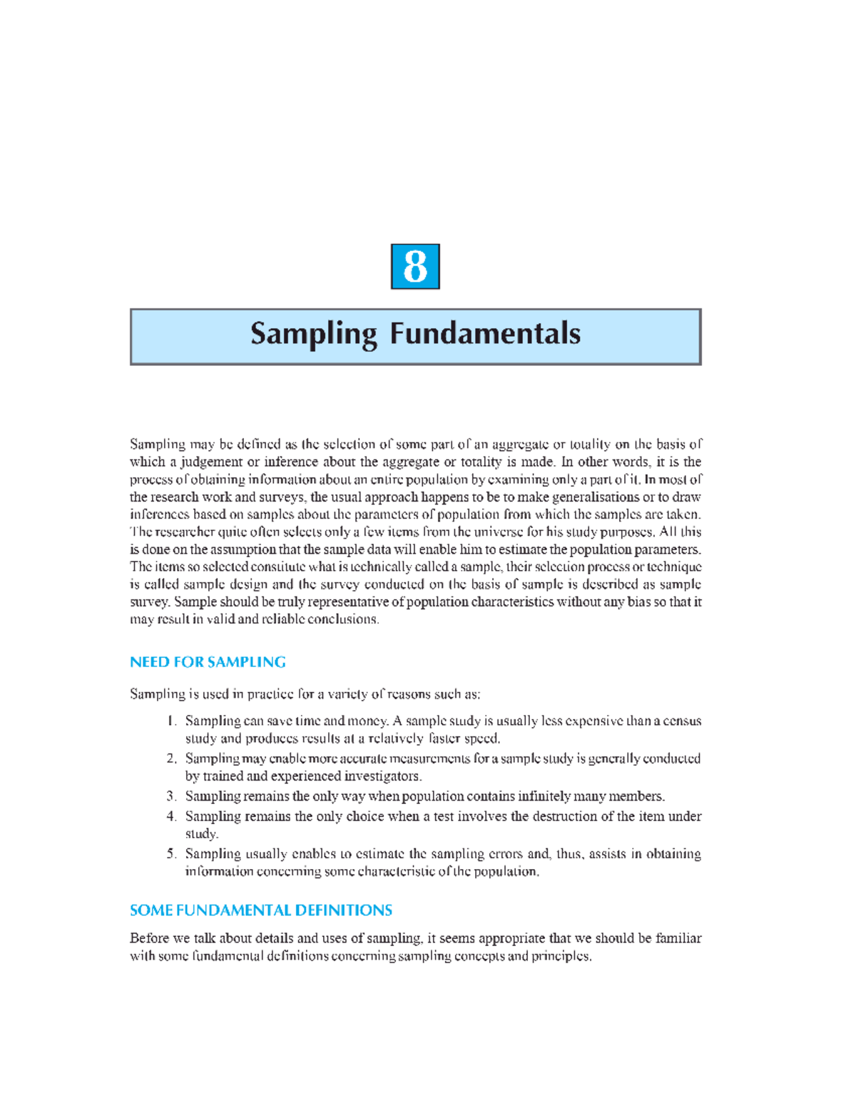 Reading Material Sampling Fundamentals - Introduction to Business - Studocu
