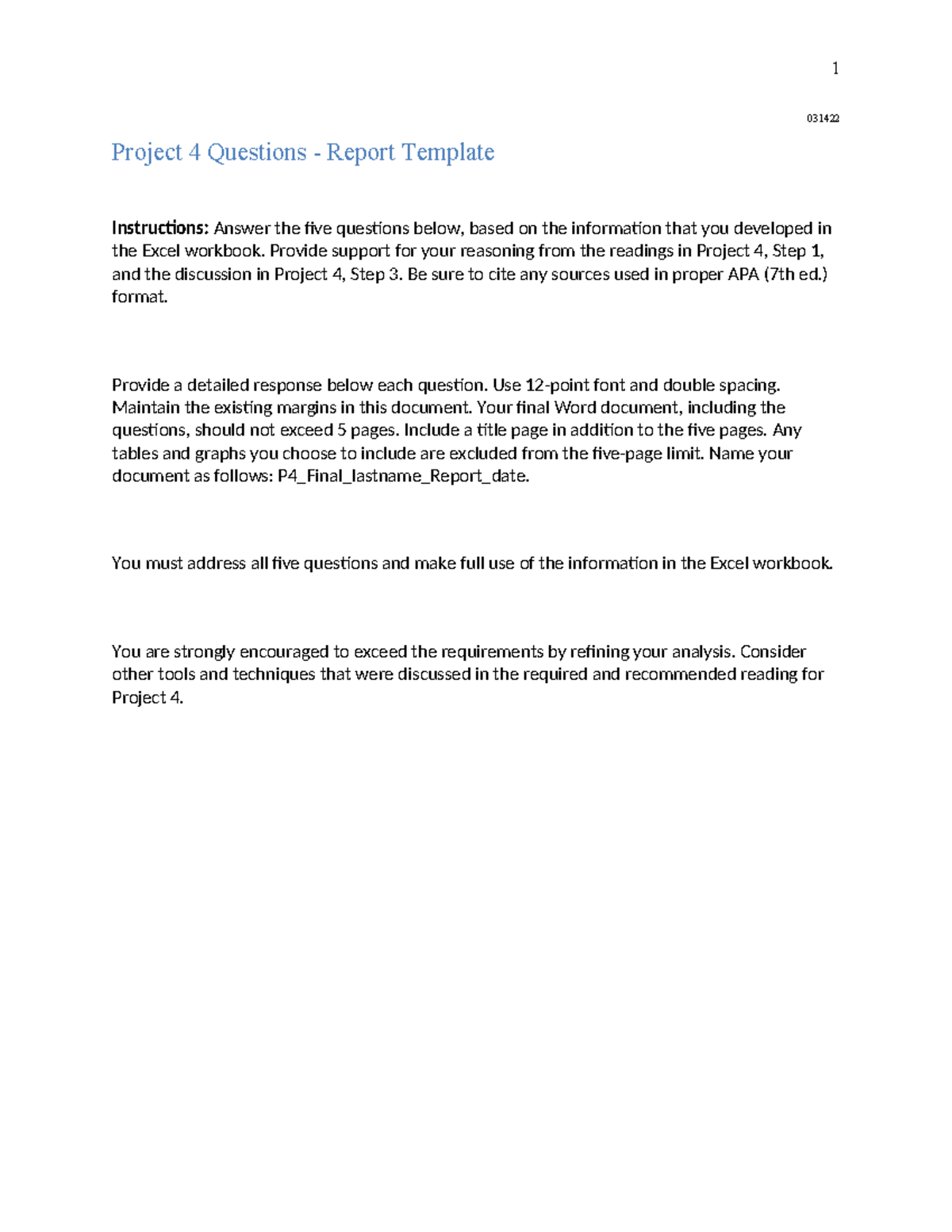 P4 Final Arokarawei Report March 4 2024 - 031422 Project 4 Questions ...