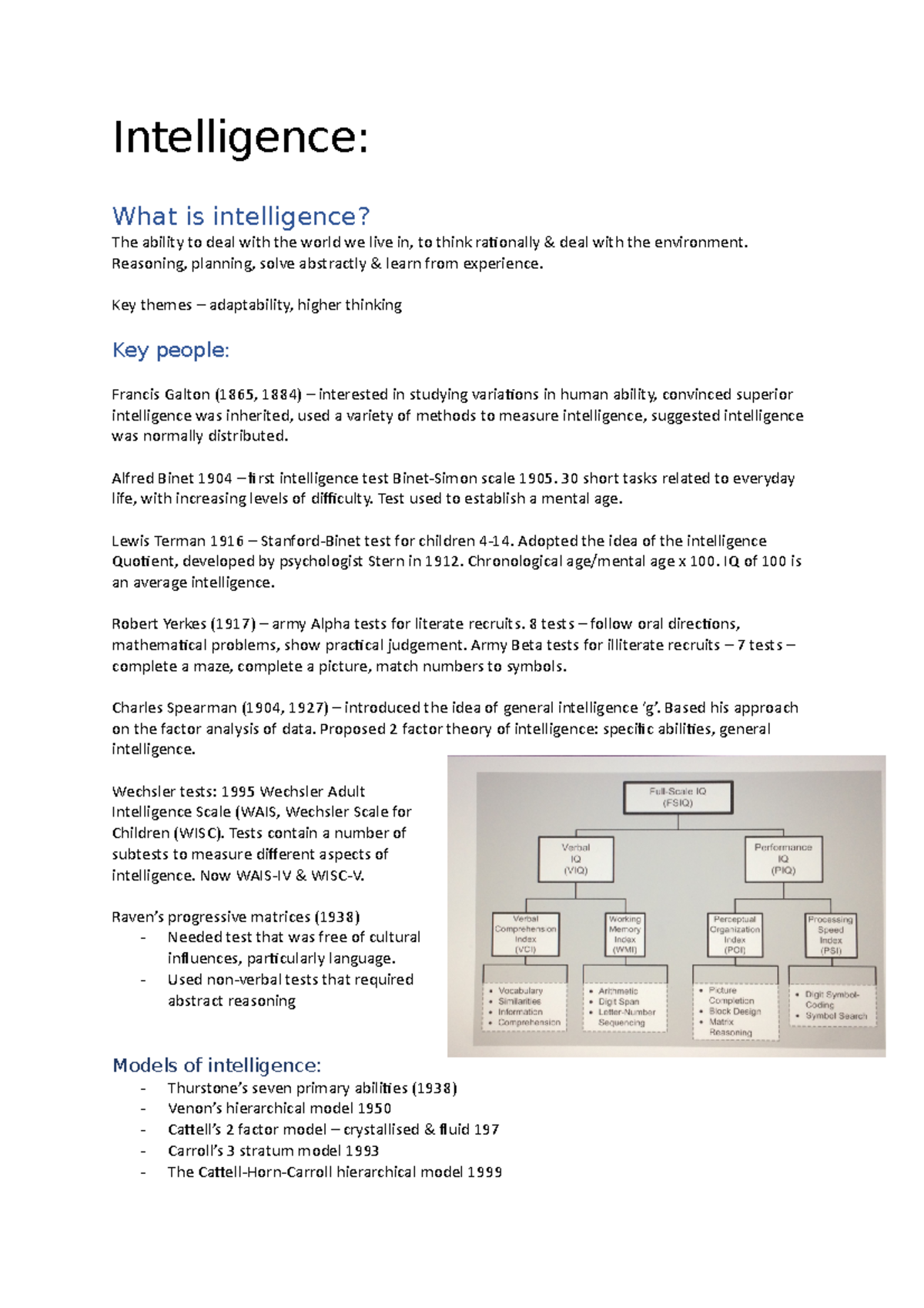 Intelligence 20th oct - themed lecture notes by a first year student ...