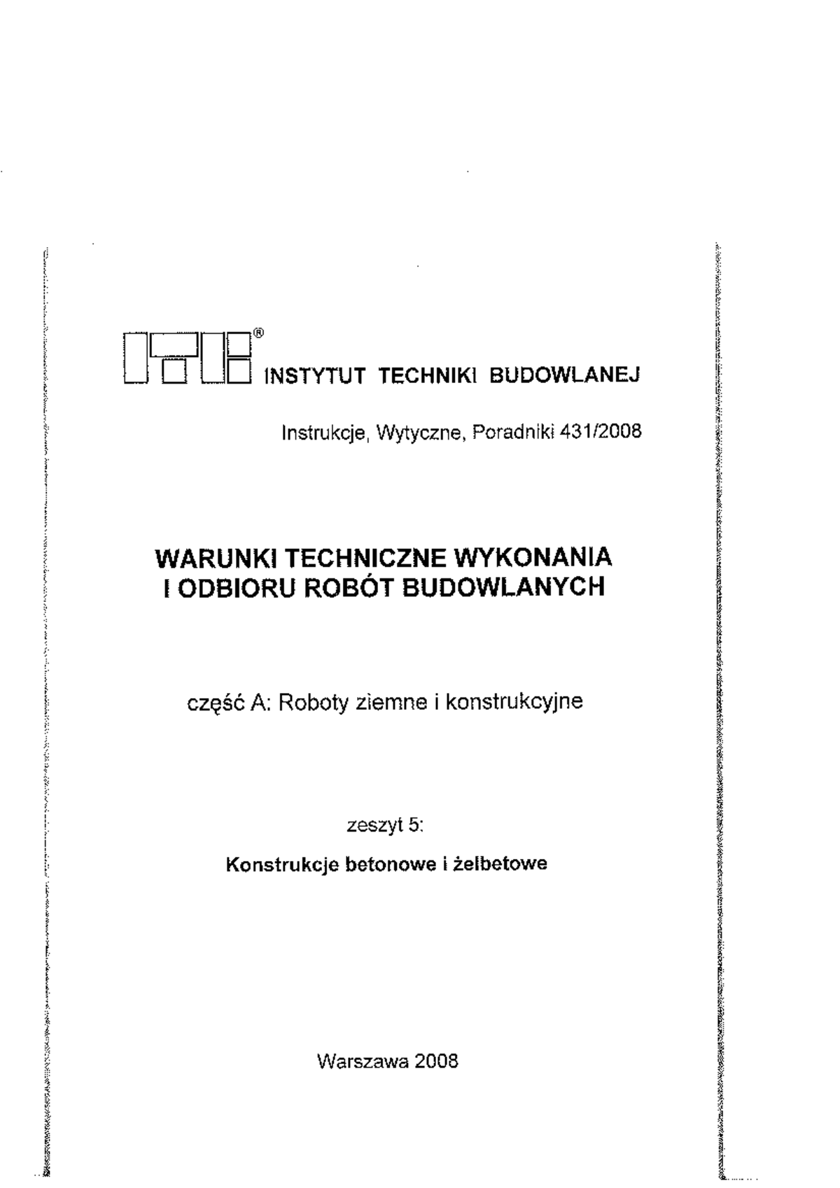 Zeszyt 5 Konstrukcje betonowe i żelbetowe - R INSTYTUT TECHNIKI