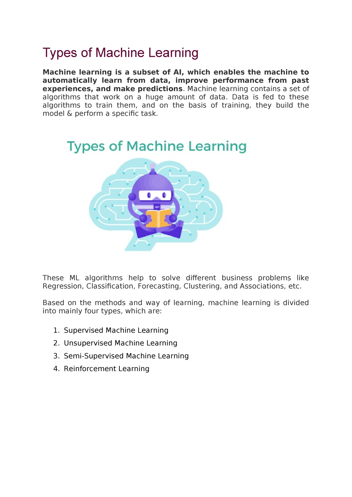 Machine Learning Notes Aktu - Types of Machine Learning Machine ...