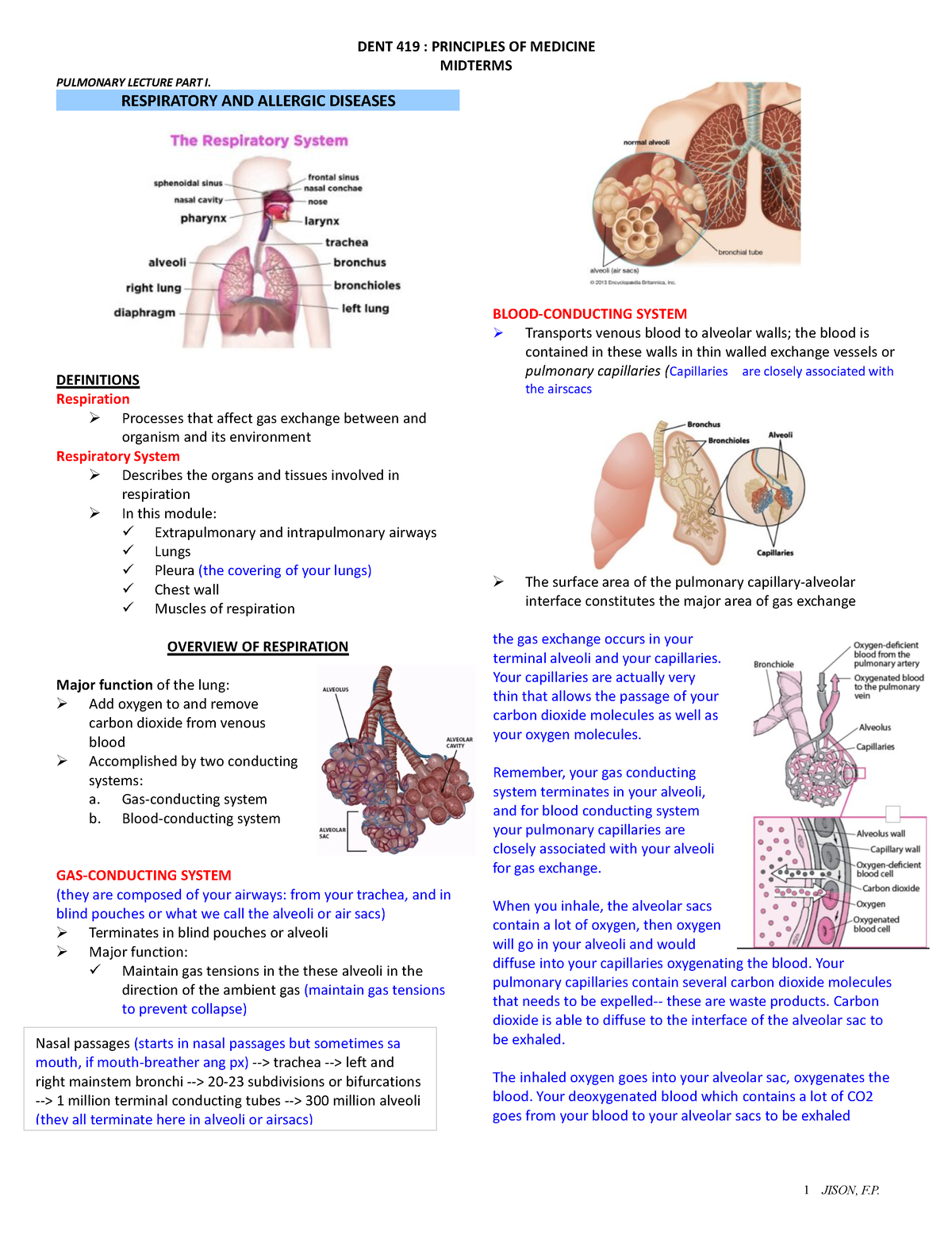 Principles OF MED - Midterm - DENT 419 : PRINCIPLES OF MEDICINE ...