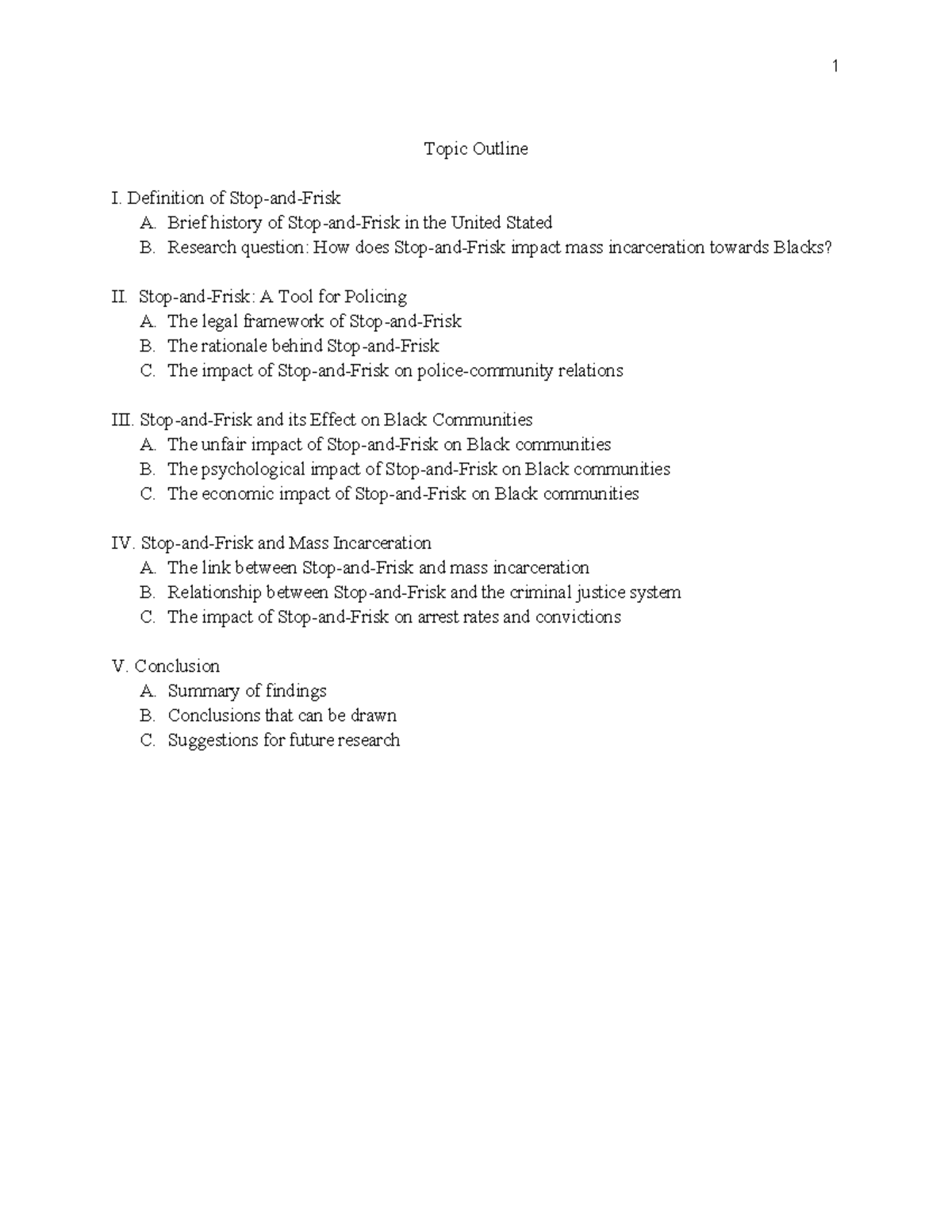 SCS-224 Lit Review Topic Outline - 1 Topic Outline I. Definition of ...