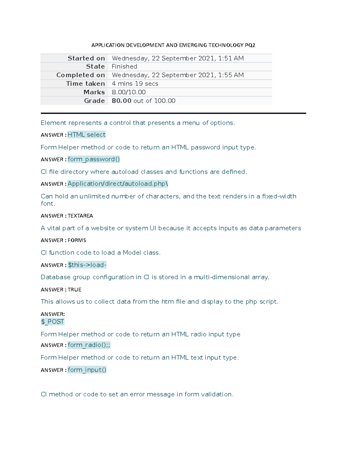 Application Development AND Emerging Technology PQ2 - APPLICATION ...