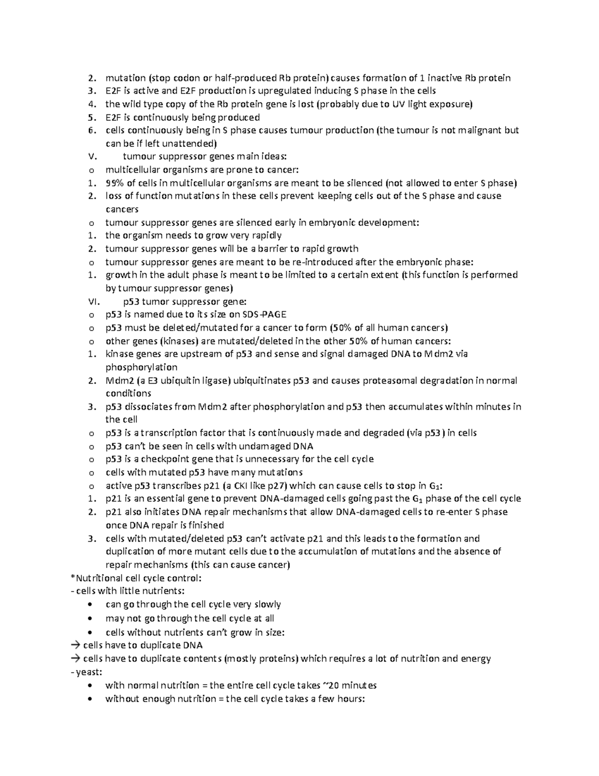 ANAT/BIOC 212 Lecture O (6) notes - mutation (stop codon or half ...