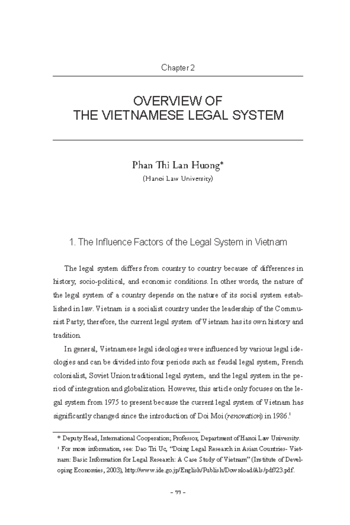 Reference materials - Vietnamese legal system - 1. The Influence ...