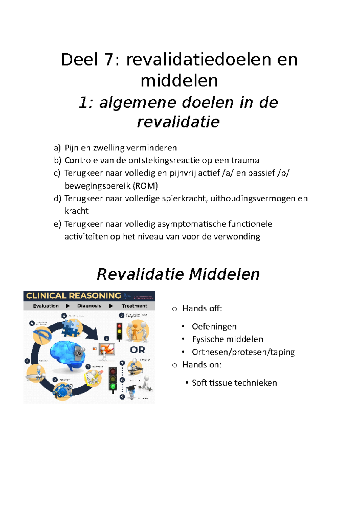 Introductie Tot Revaki Samenvatting Deel 7 - Deel 7: Revalidatiedoelen ...