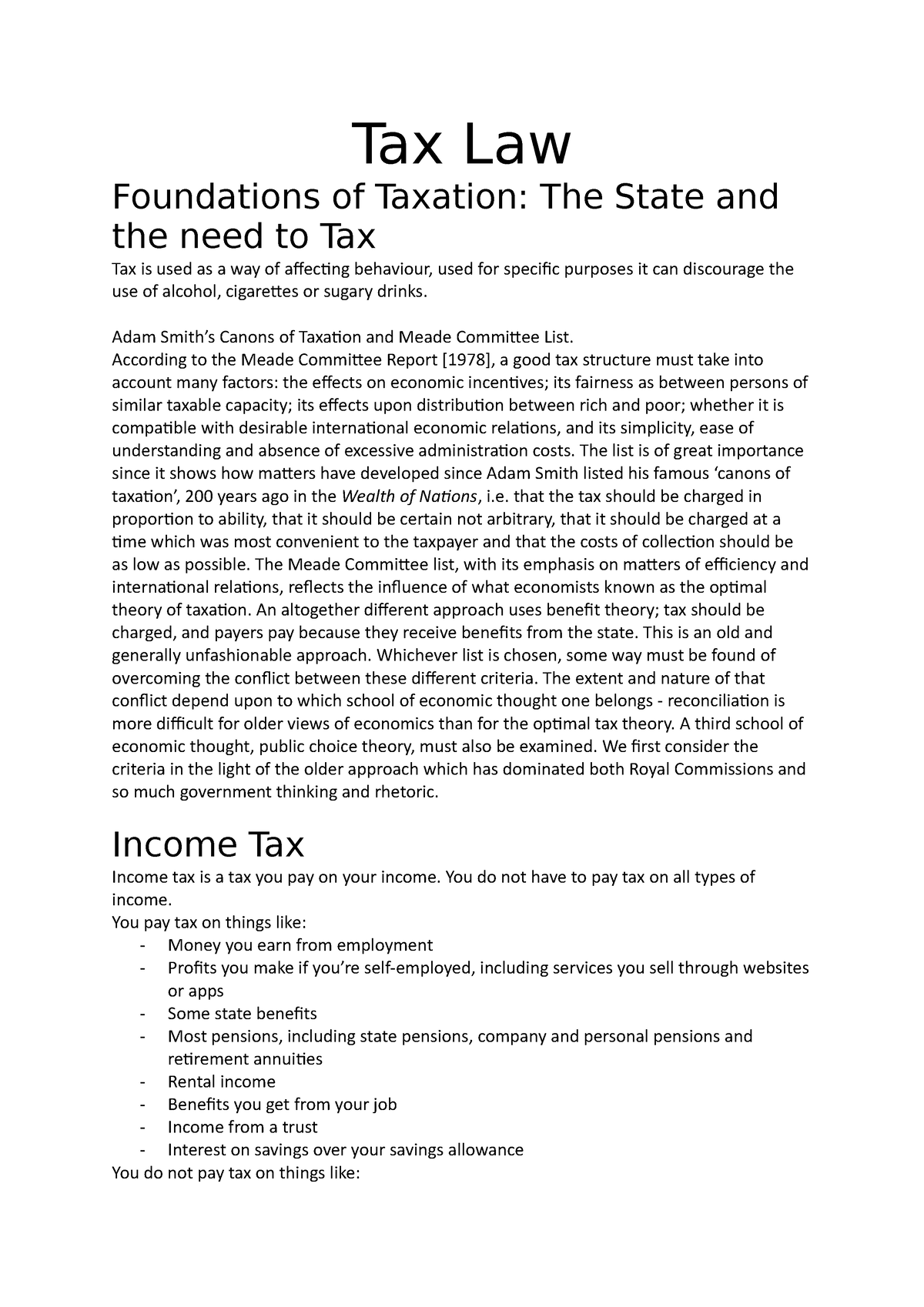 importance of tax law essay