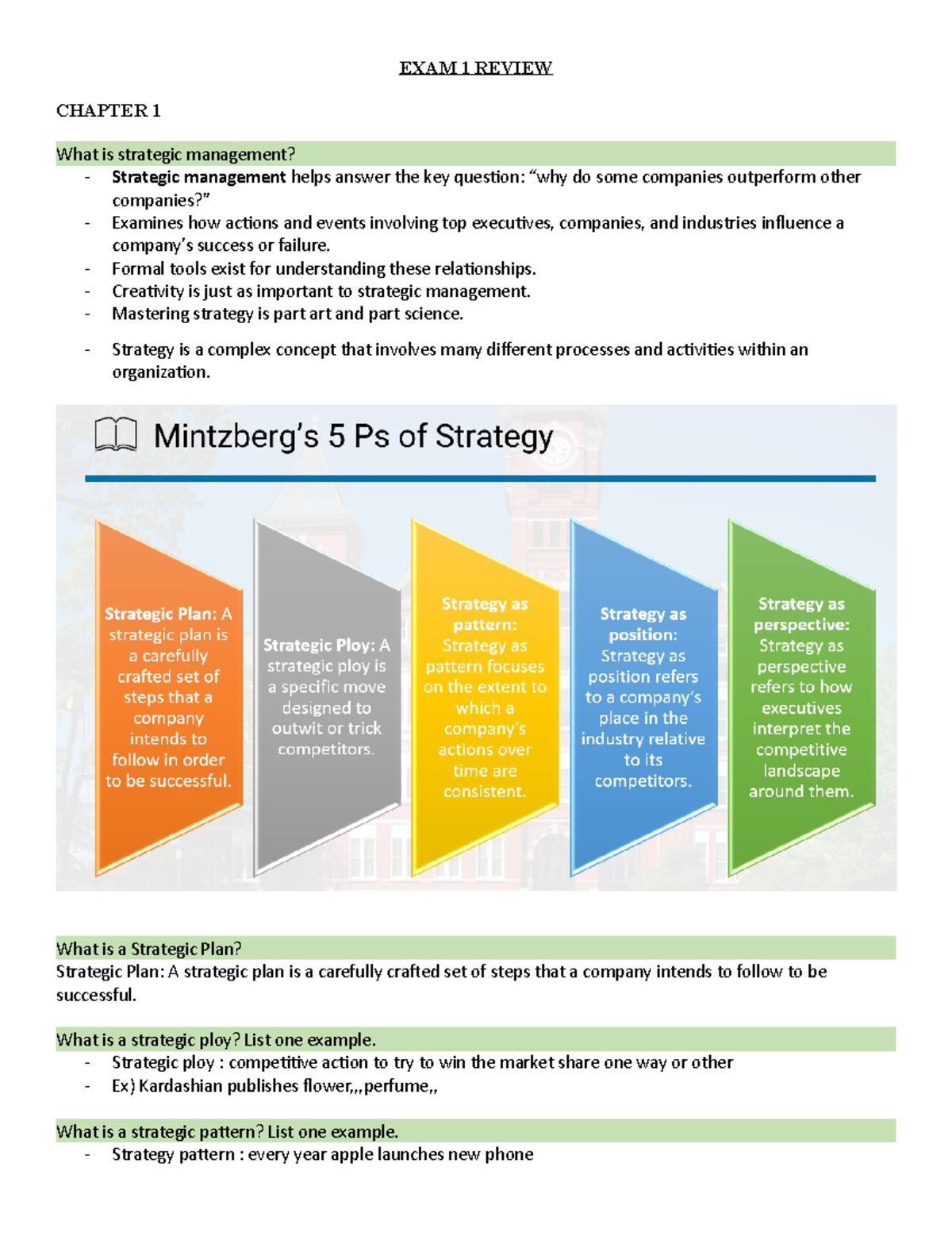 Strategic Management Exam 1 - npnl8kb