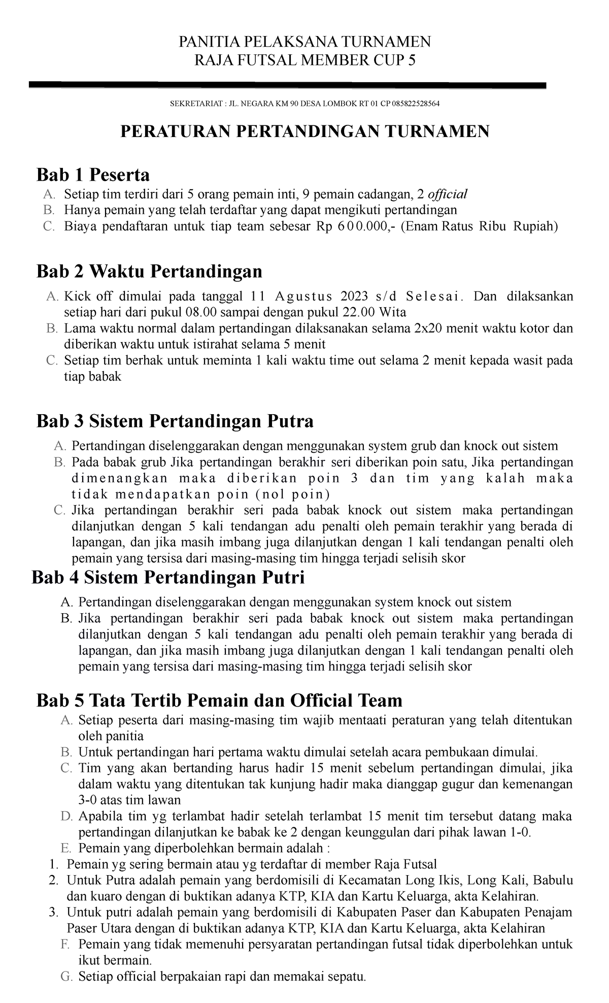 Peraturan Pertandingan Member Cup 5 - Ilmu Sosial & Budaya Dasar ...