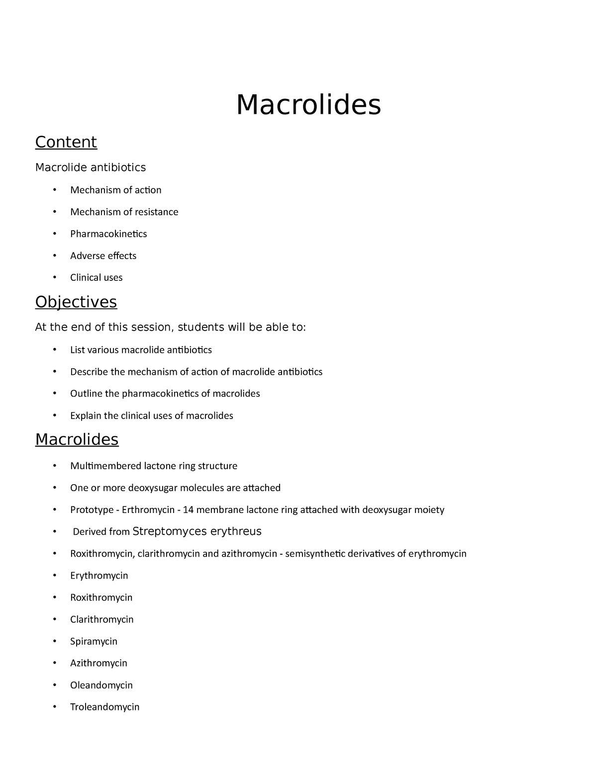 Chapter 30 Macrolides Macrolides Content Macrolide Antibiotics   Thumb 1200 1553 