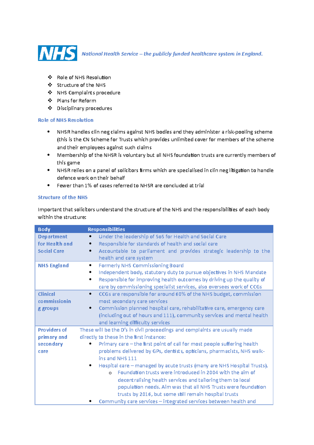 NHS Reading PREP full notes for NHS procedure - 2020/21 - Studocu