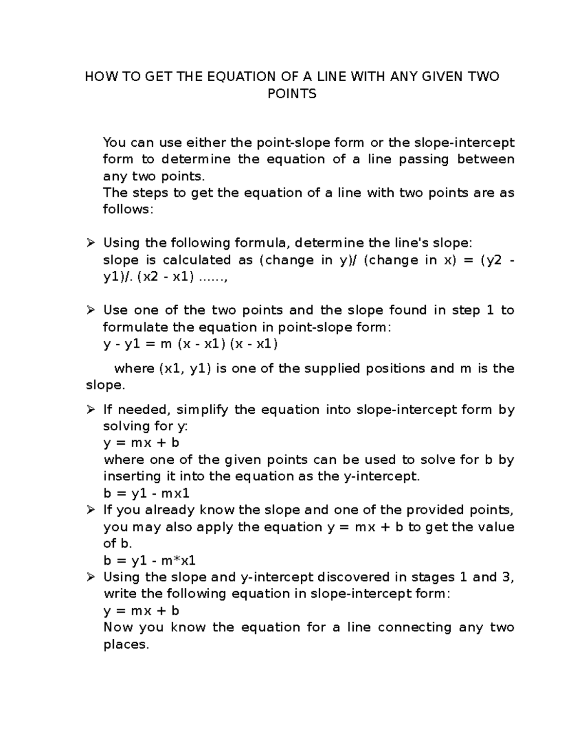 finding-a-line-equation-from-two-points-slope-y-int-youtube