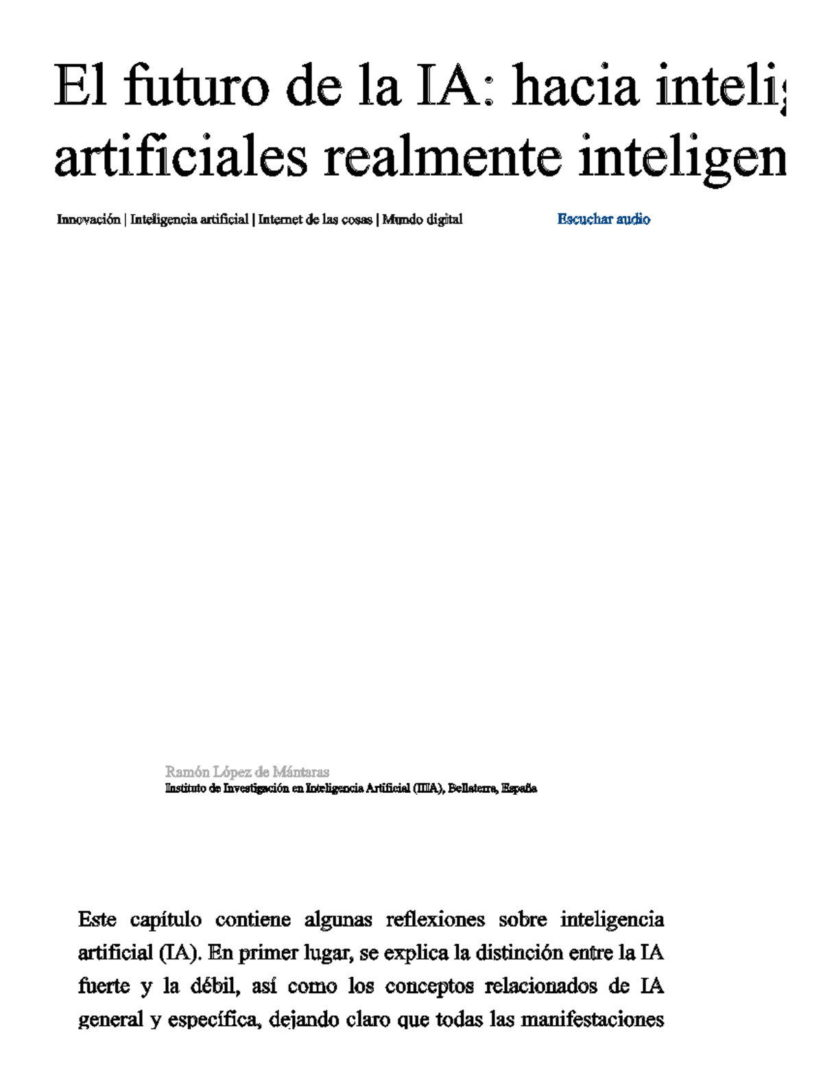 El futuro de la IA hacia inteligencias artificiales realmente ...