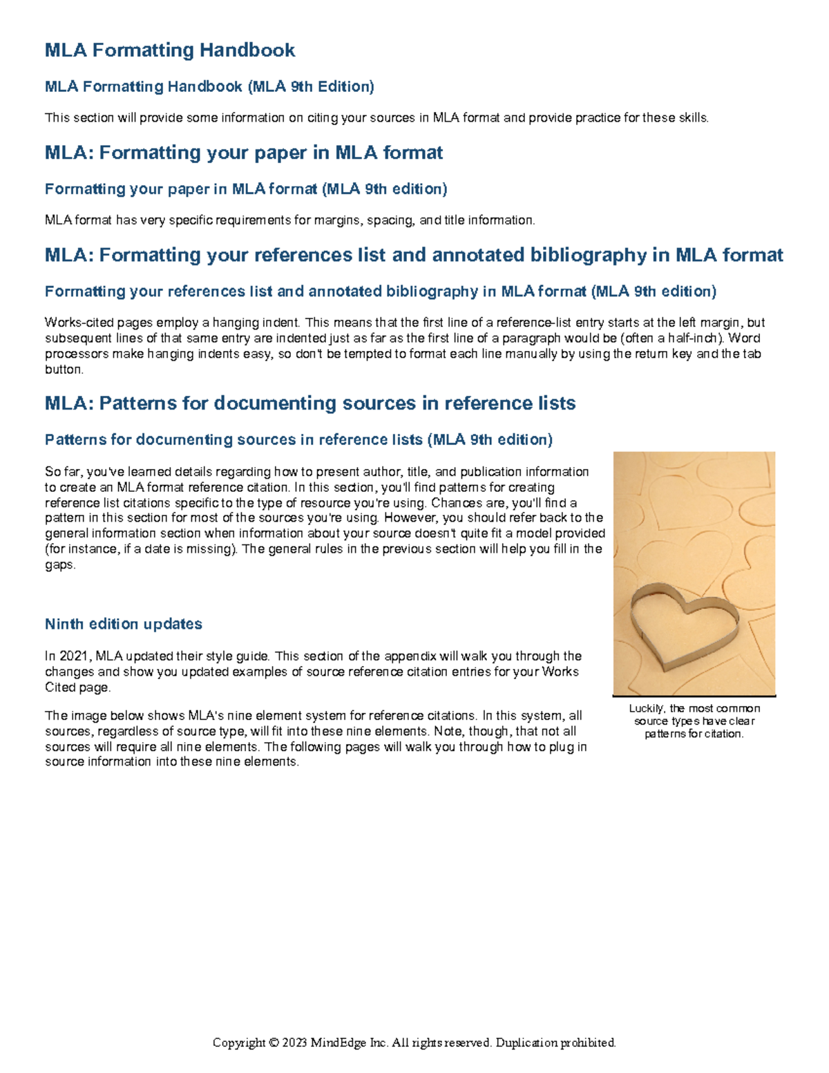 MLA Formatting Handbook - Luckily, the most common source types have ...