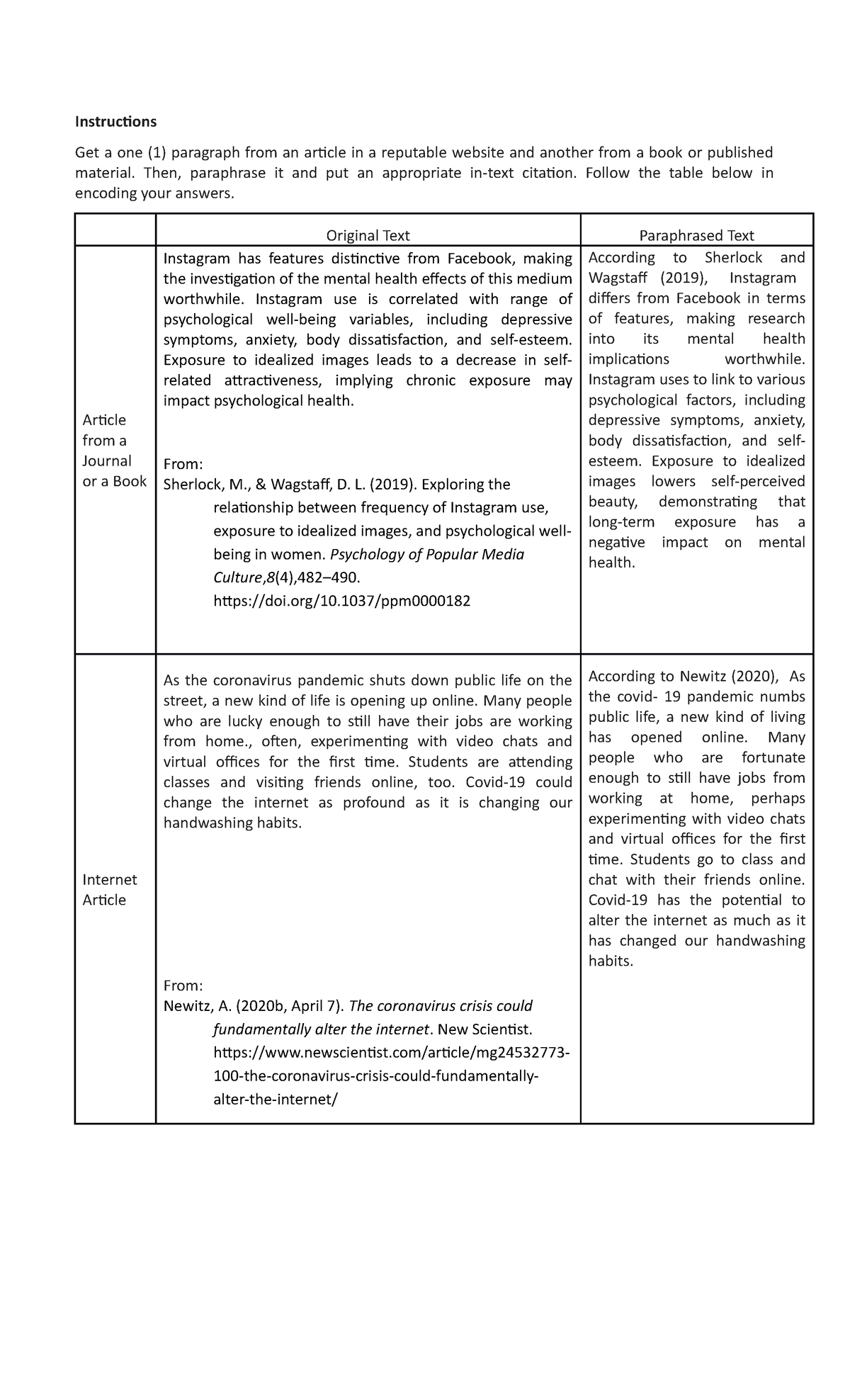 Week 13 extra reference instructions get a one 1 paragraph from 