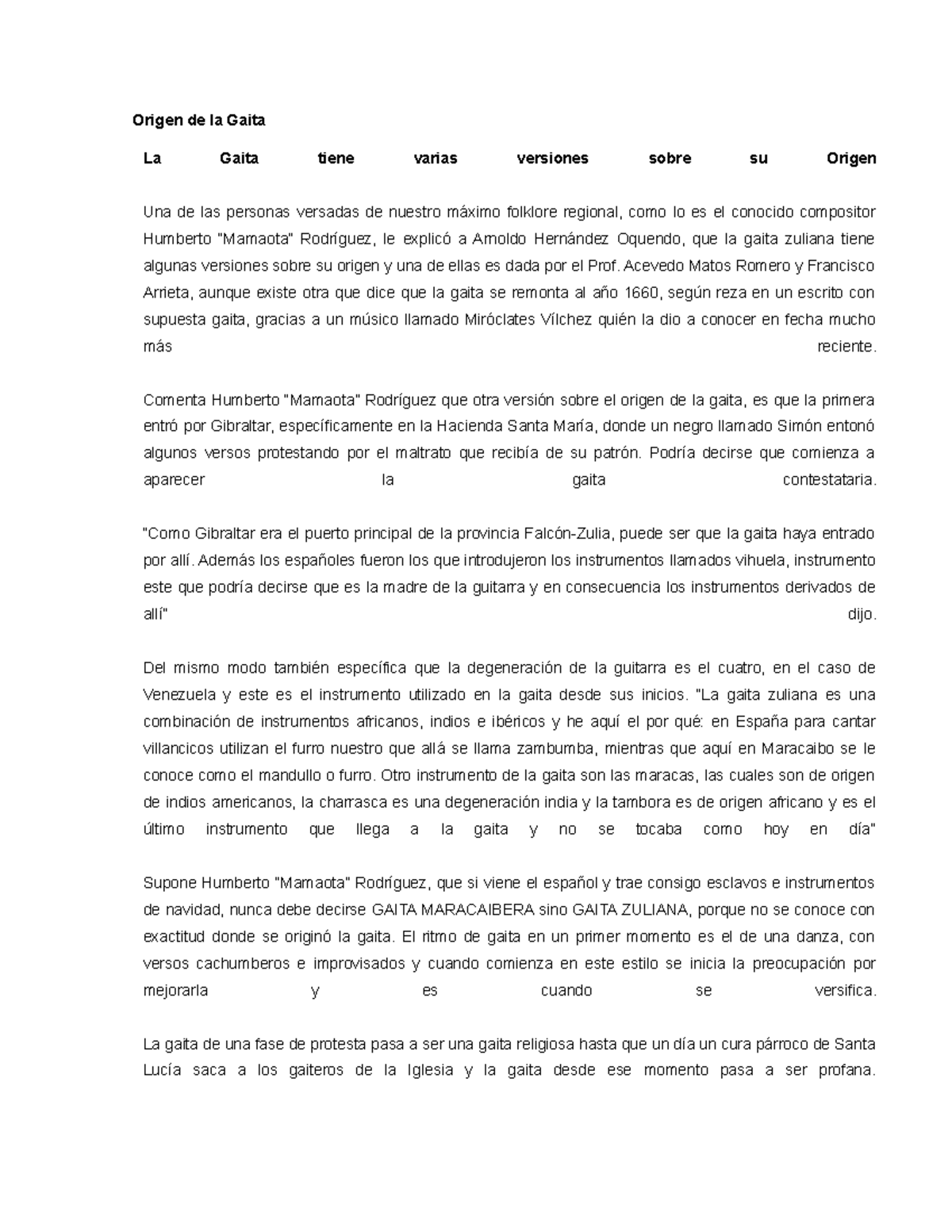 Pdfslide HISTORIA DE LA GAITA ZULIANA Origen de la Gaita La Gaita