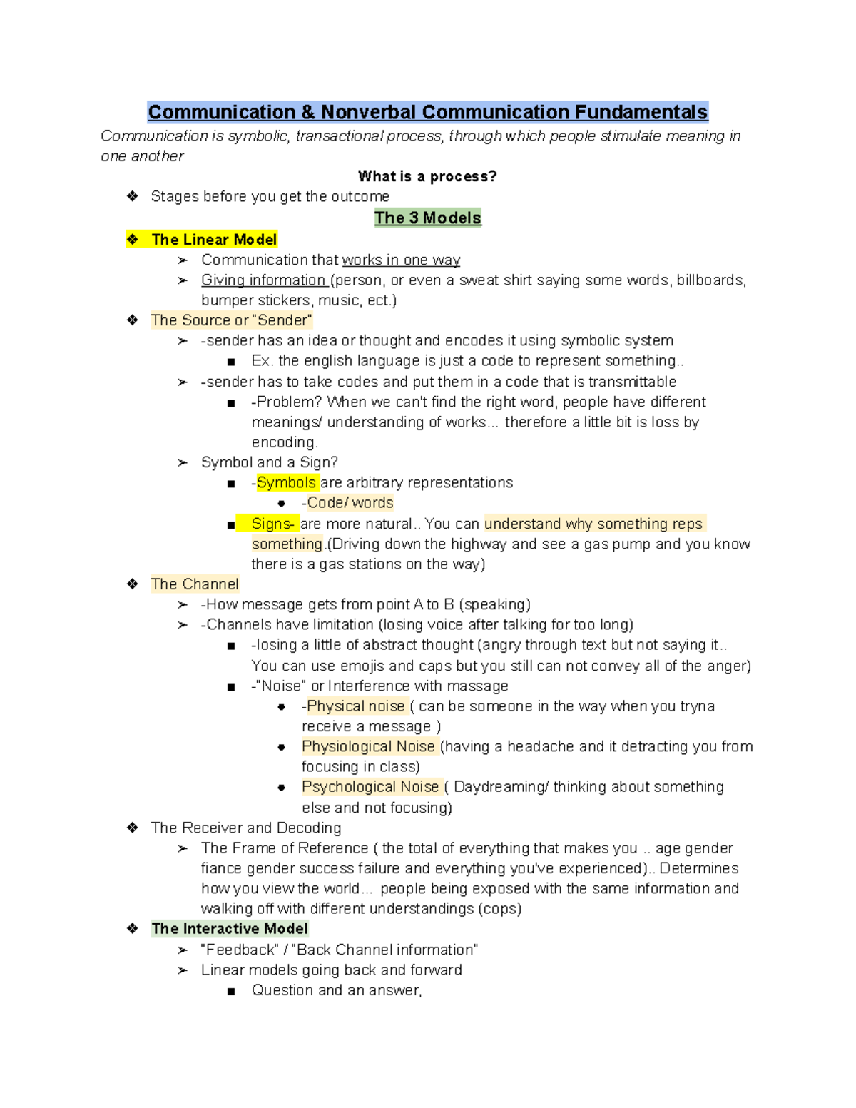 Ch 1 Comm Nonverbal 2 Lecture Notes 1 Communication amp 