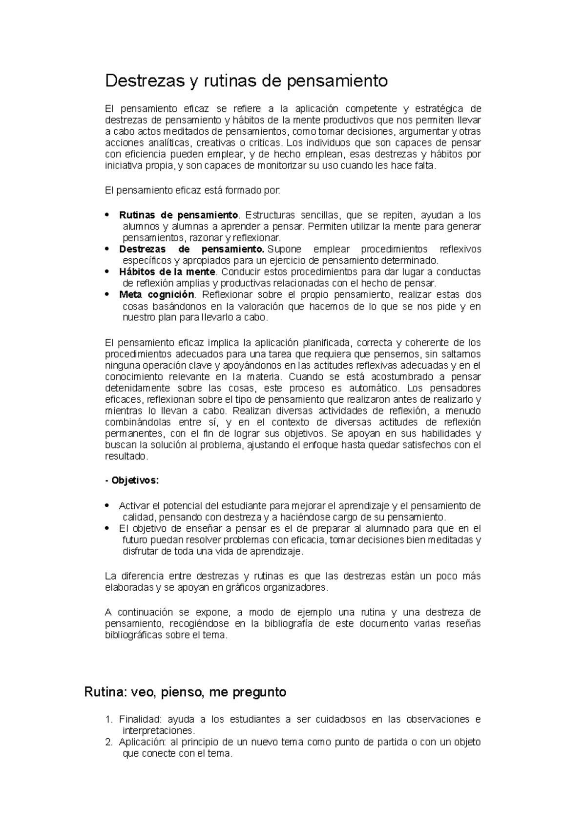 Destrezas y rutinas de pensamiento - Didact De La Expres Oral Y Esc ...
