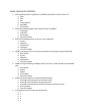 Genetics exam 3 - lecture notes for the 3rd exam, dr Thompson - Key DNA ...